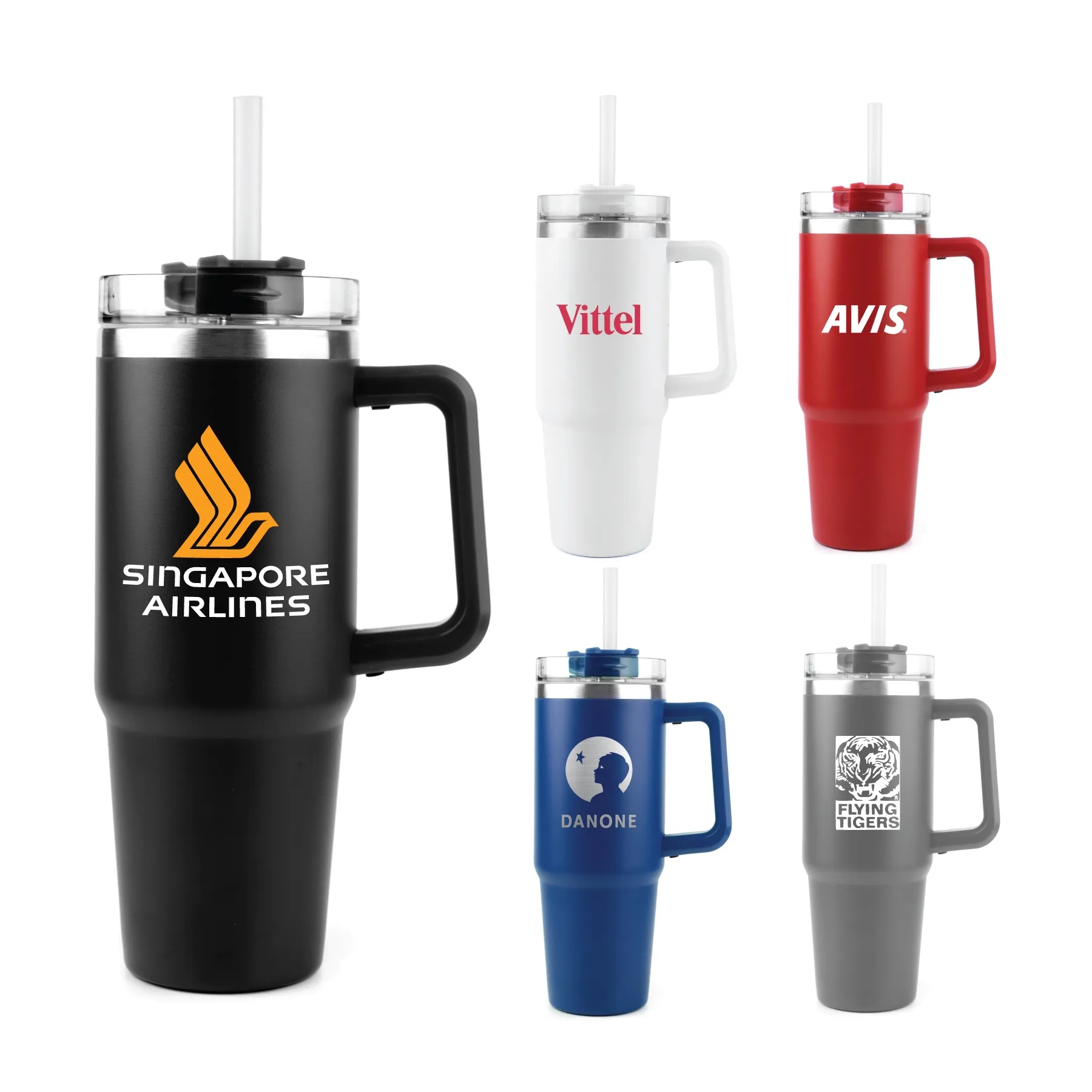 30oz Premium Stainless Travel Mug w/ Straw and Twist Closure 4