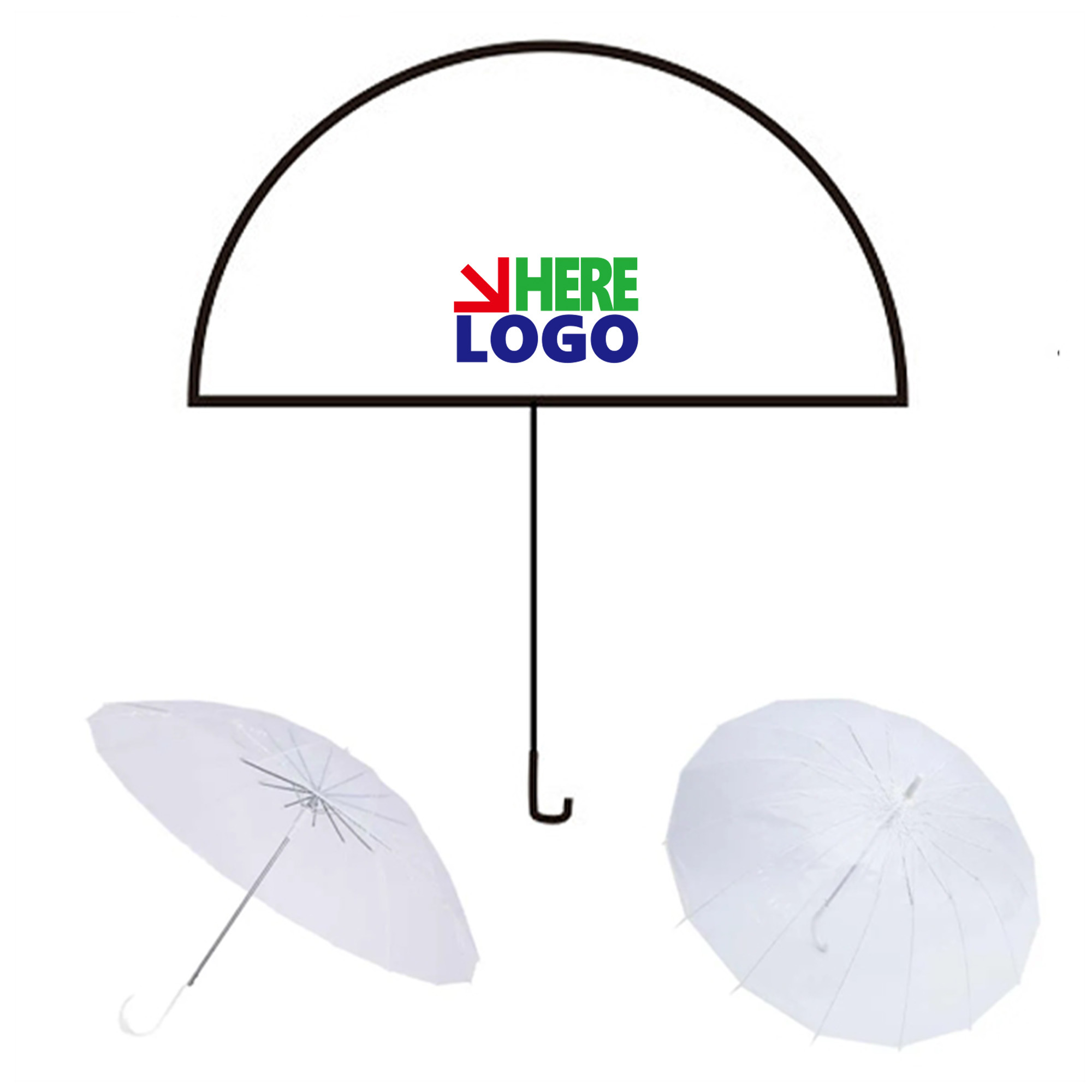 Transparent Umbrella Clear Plastic Rain Protection Travel