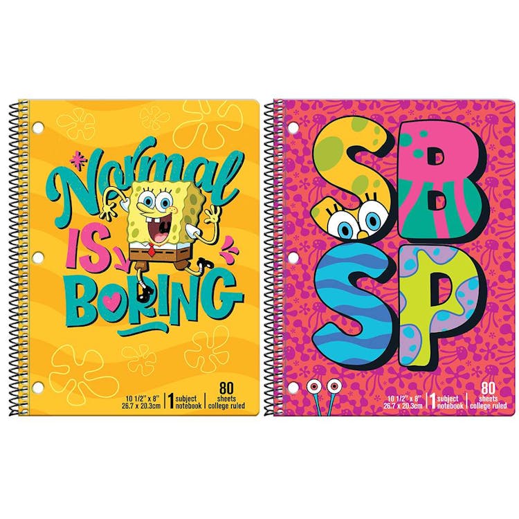 SpongeBob Spiral Bound Notebooks - Assorted 3