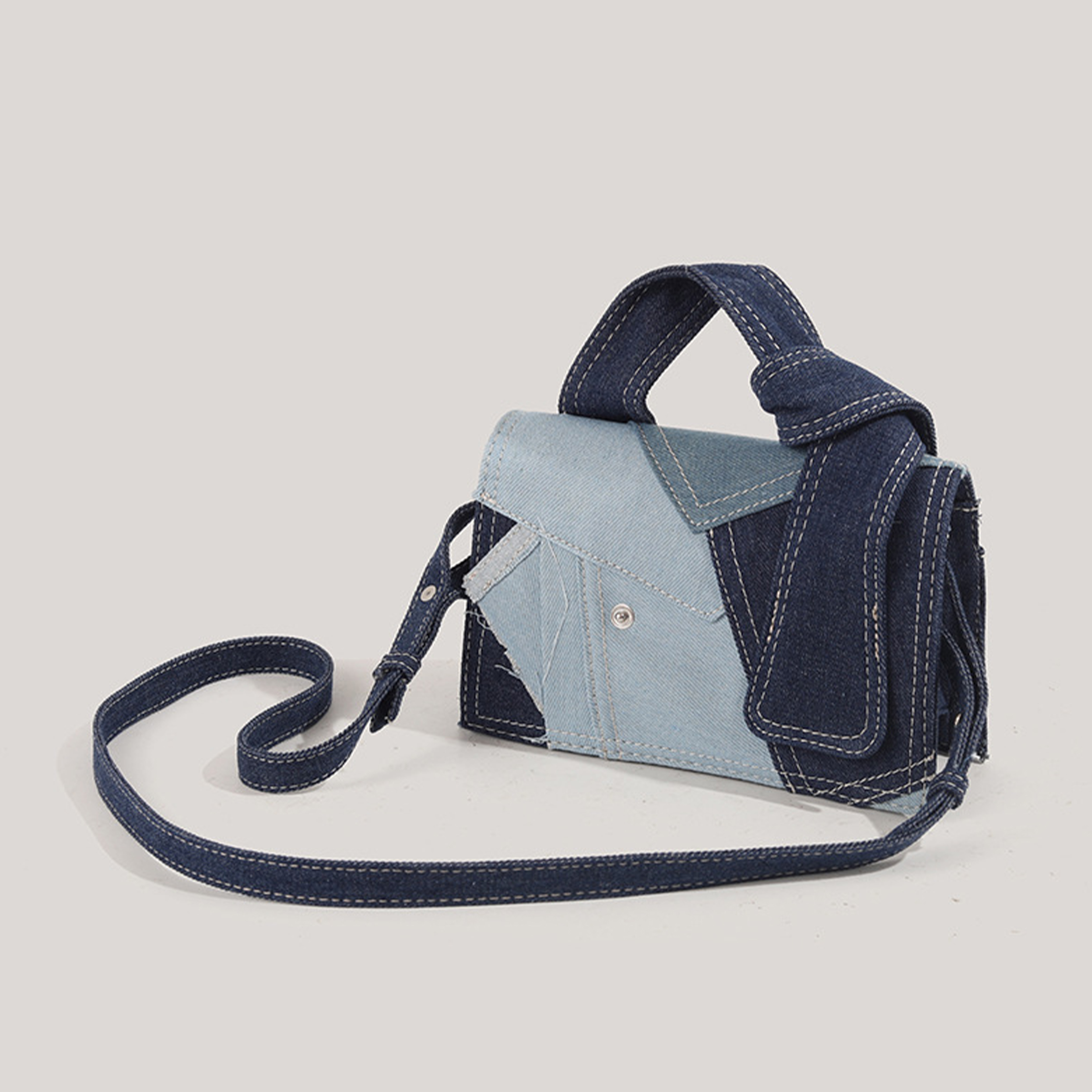 Denim Leisure Splicing Crossbody Bag 12