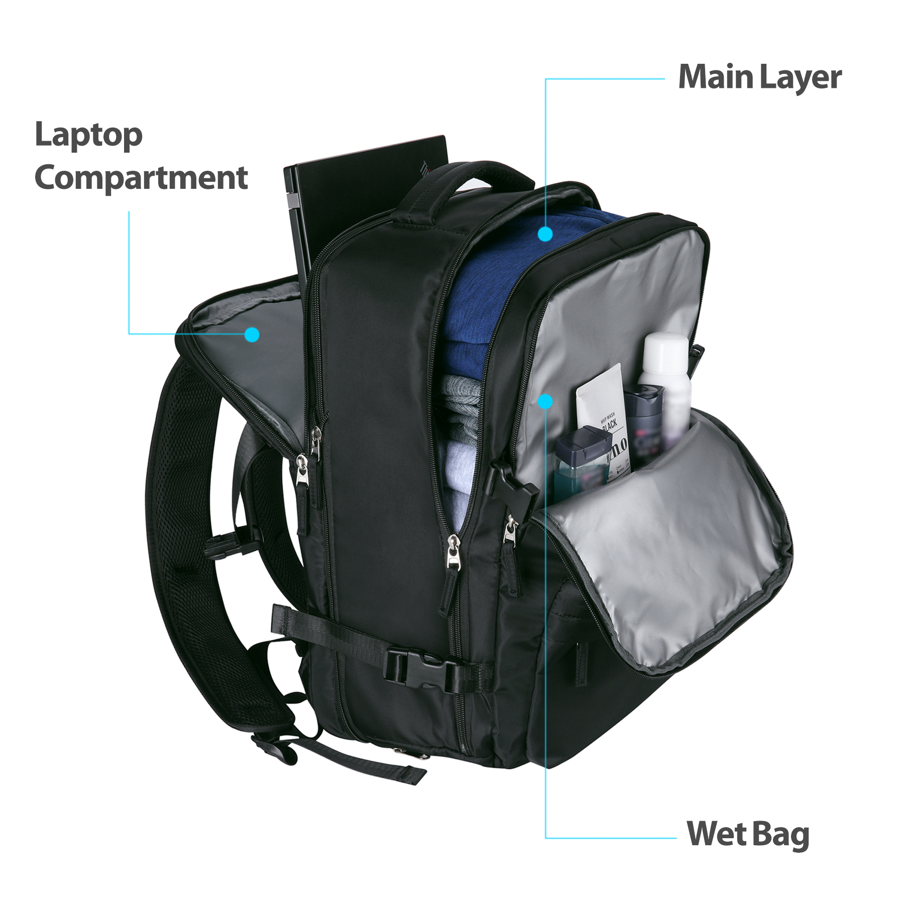 Expandable X-Large Flight Approval Carry On Backpack 18