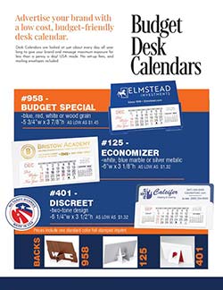 Budget desk calendar sales flyer