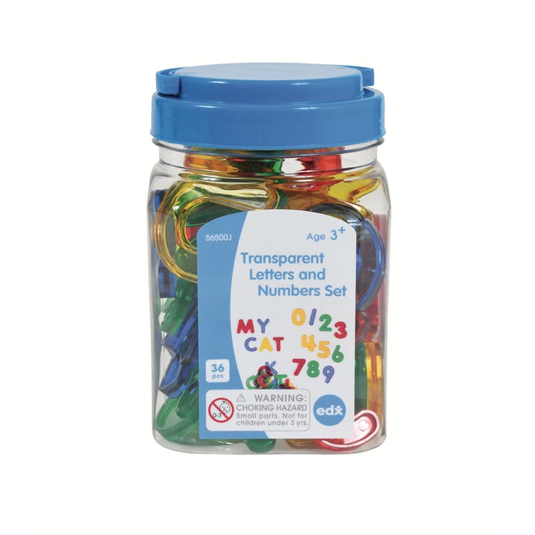 Transparent Letters & Number Set - Mini Jar 36 Pack 3