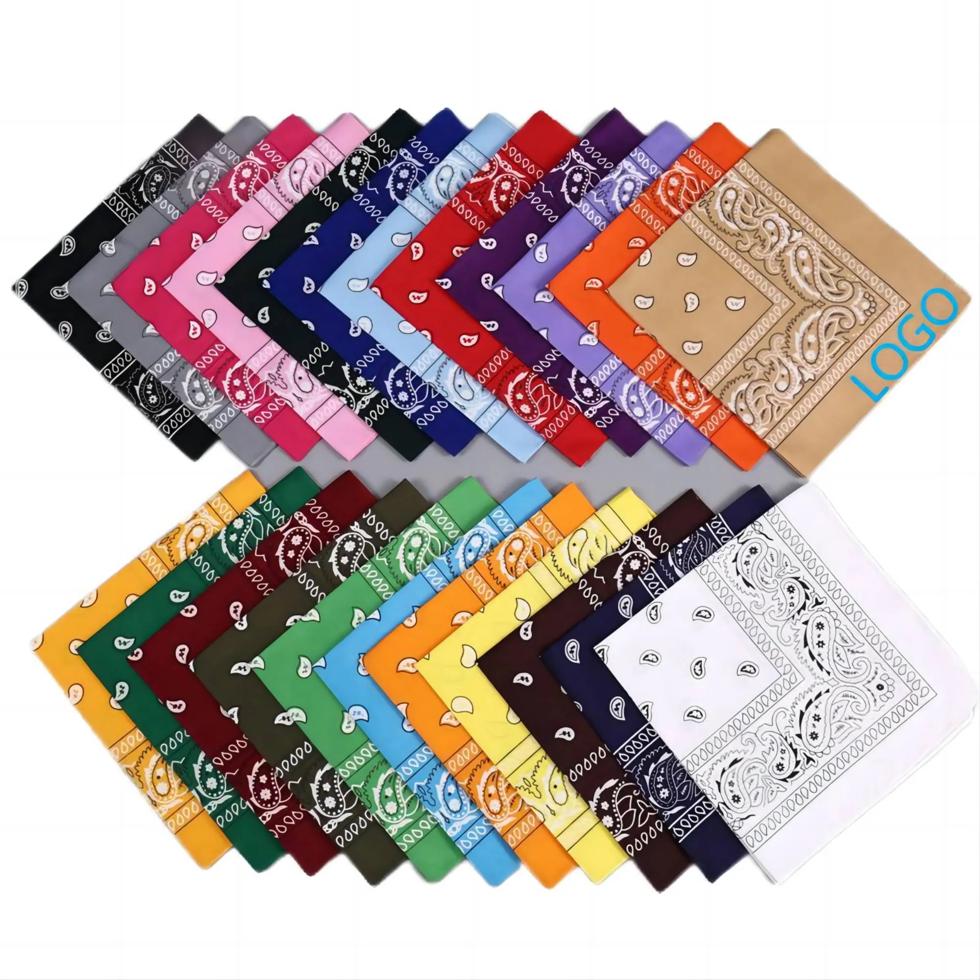 22" Full Color 100% Cotton Paisley  Bandana 6