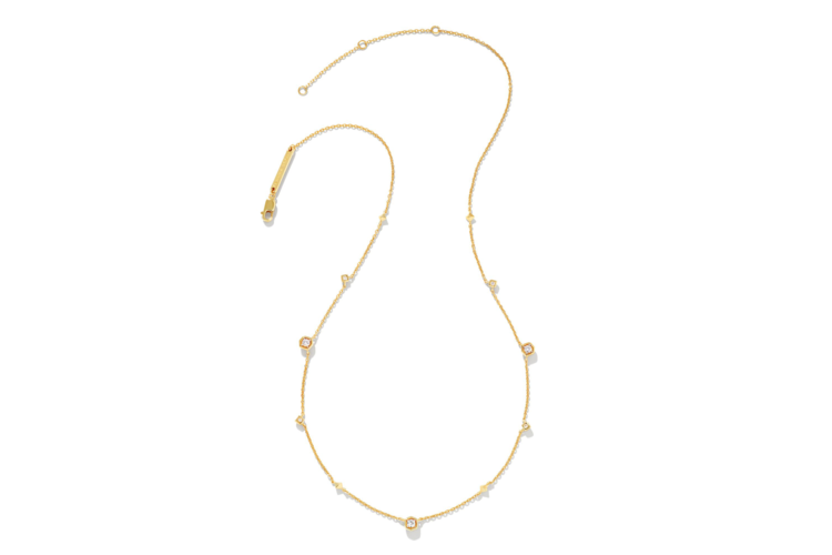 Kendra Scott Davie 18K Gold Vermeil Trio Strand Necklace in White Sapphire 3