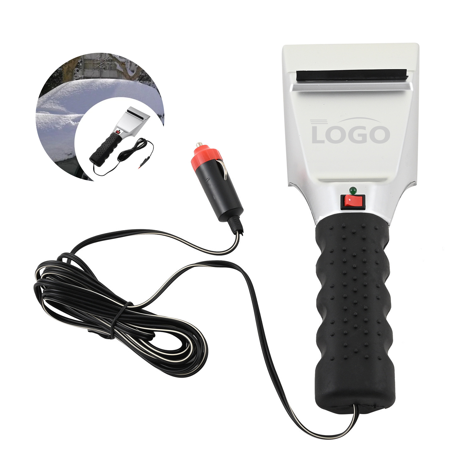 Vehicle-mounted heated snow shovel and snow removal tool 3