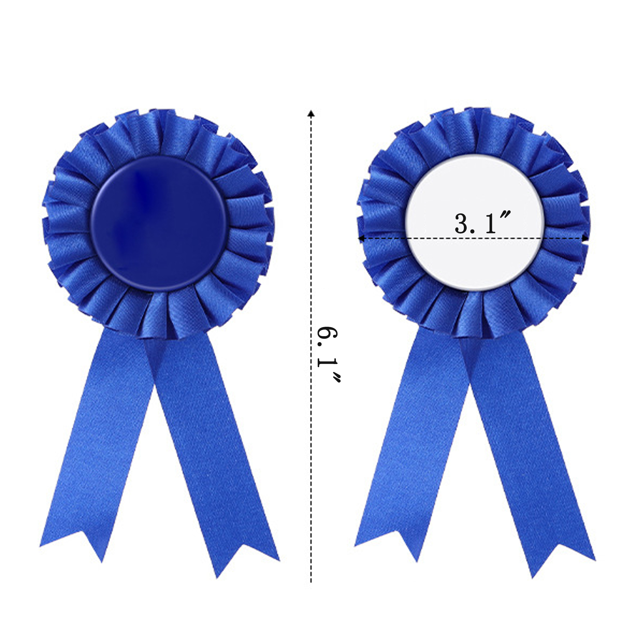 Round Shape Satin Ribbon Pin Award Badge 6