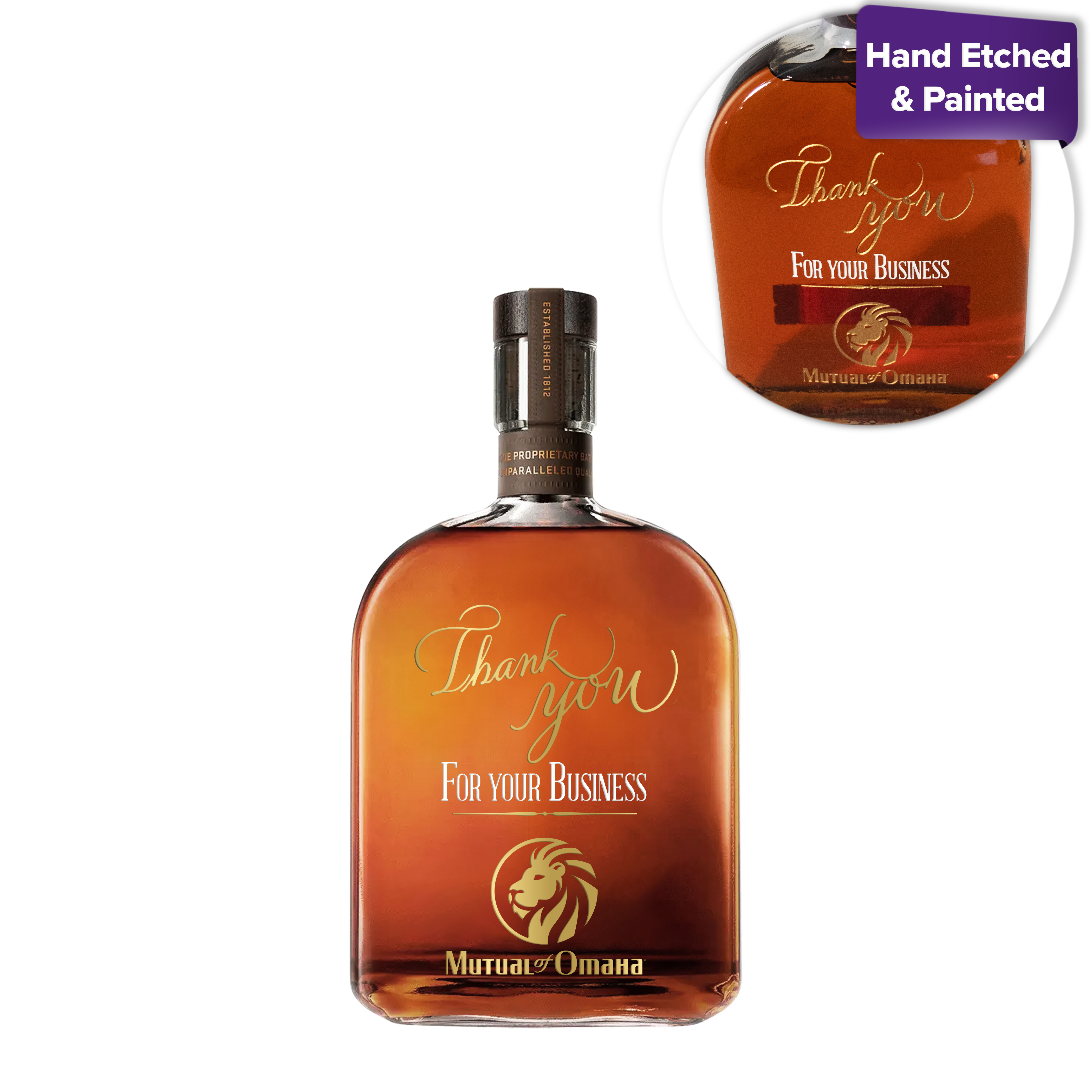 Etched Woodford Reserve Bourbon Liquor Bottle 12