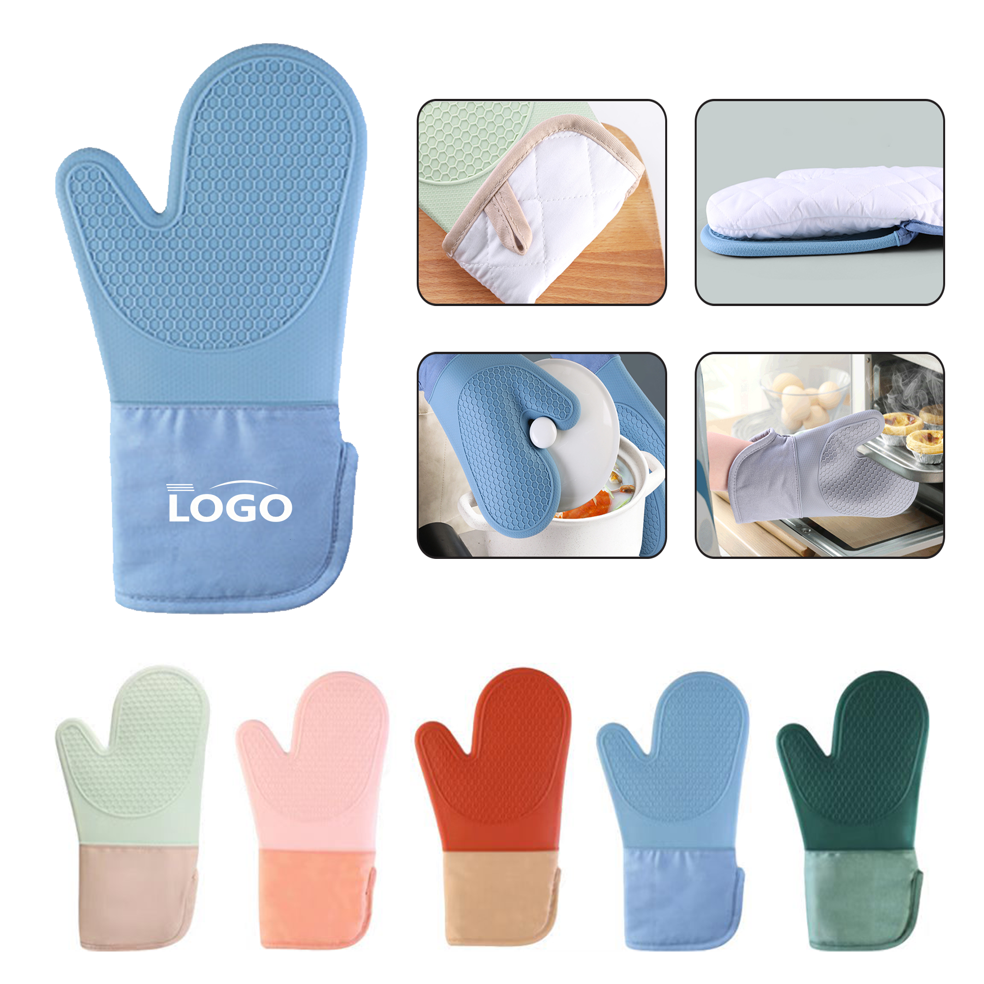 Silicone Heat Resistant Kitchen Oven Mitt 2
