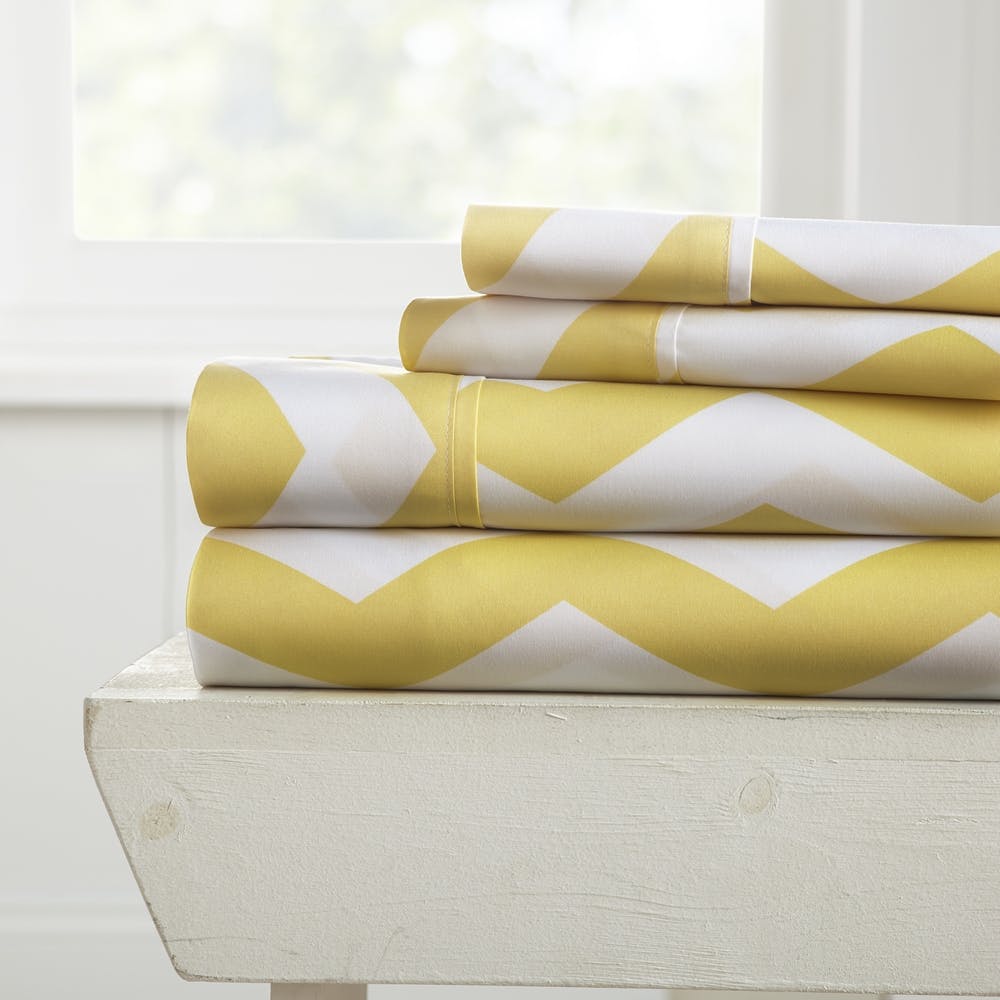 Queen Sheet Sets - Yellow Arrow Pattern 4 Piece 3