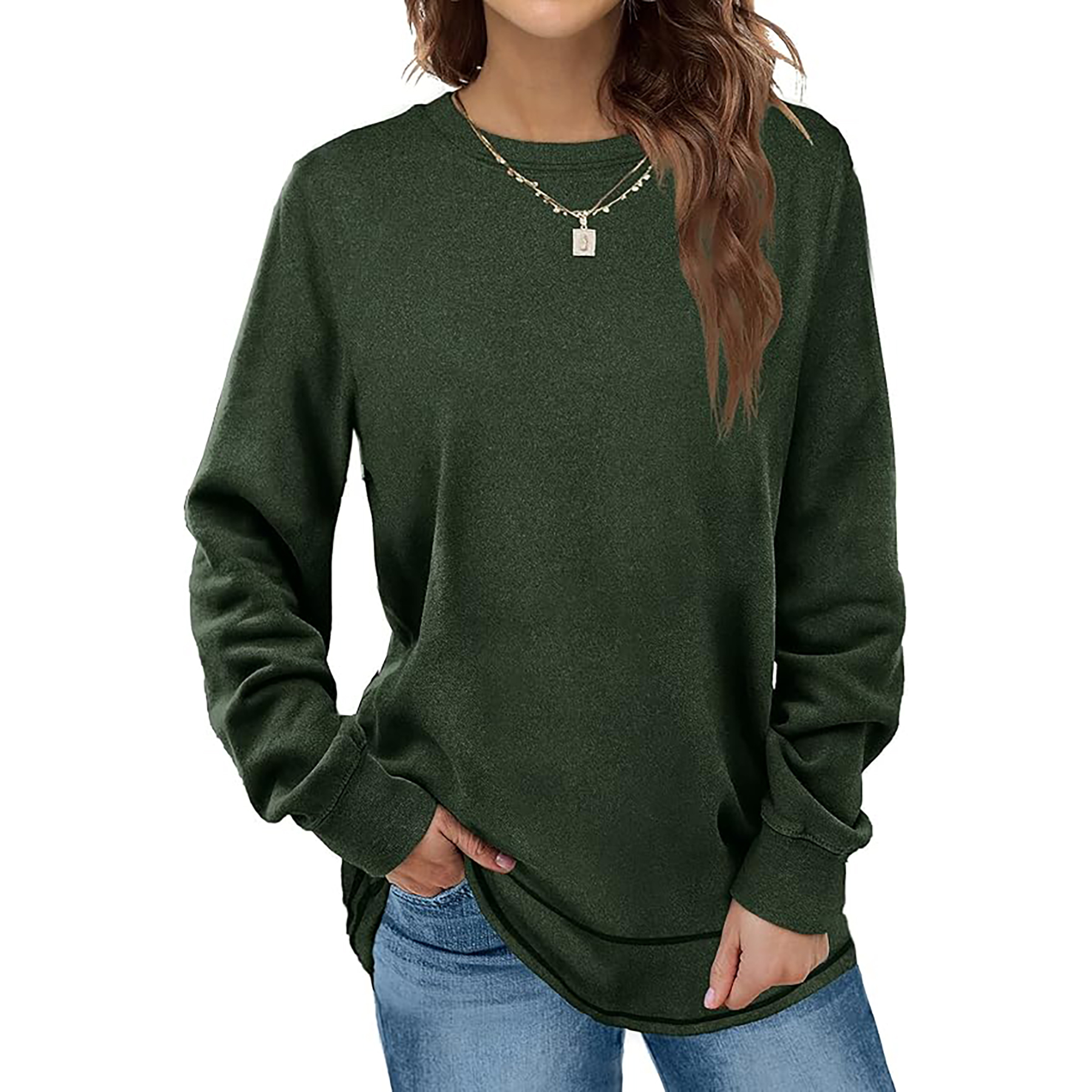 Women's Round Neck Long Sleeve Shirt 69