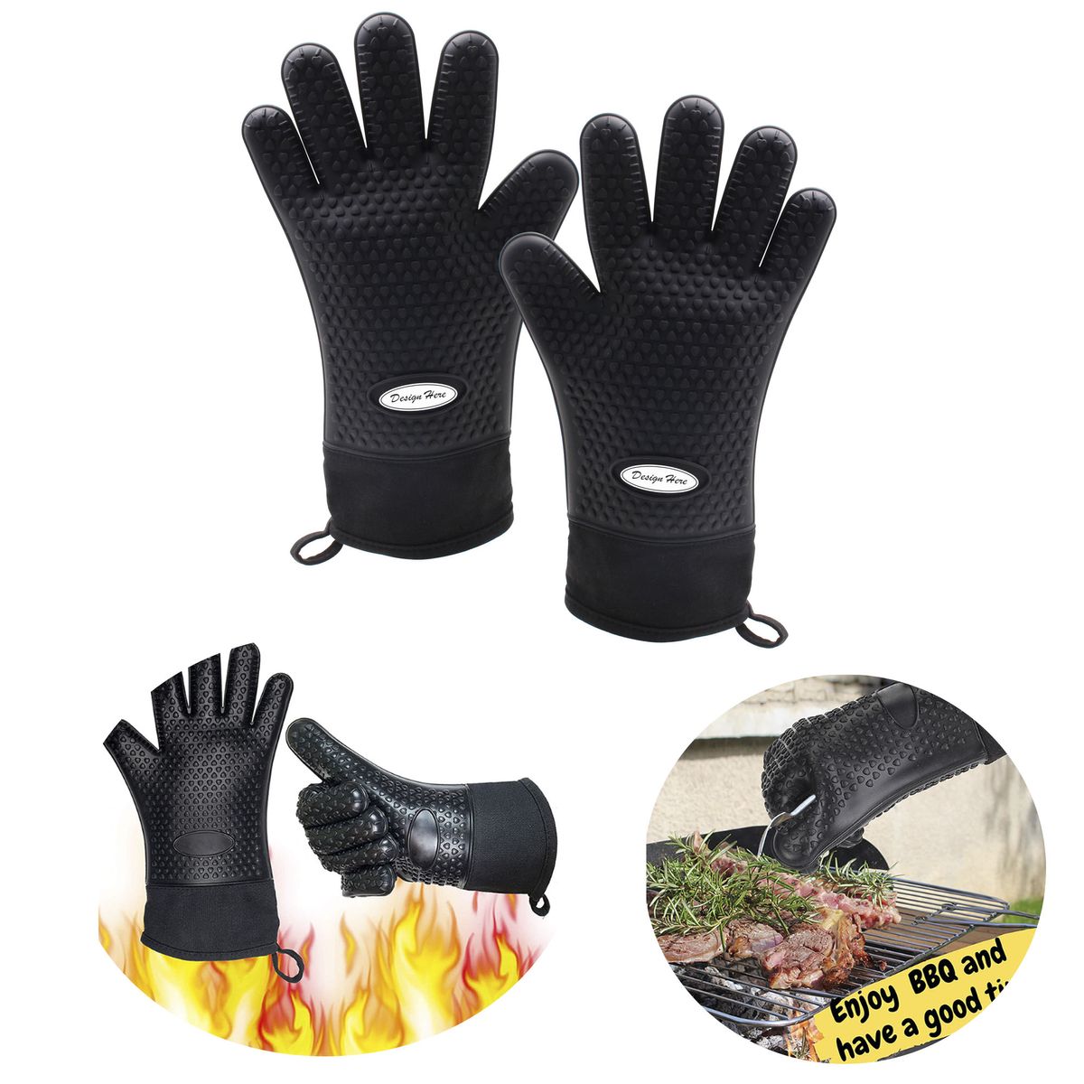 Durable Silicone Oven Mitts for Comfort and Protection 3