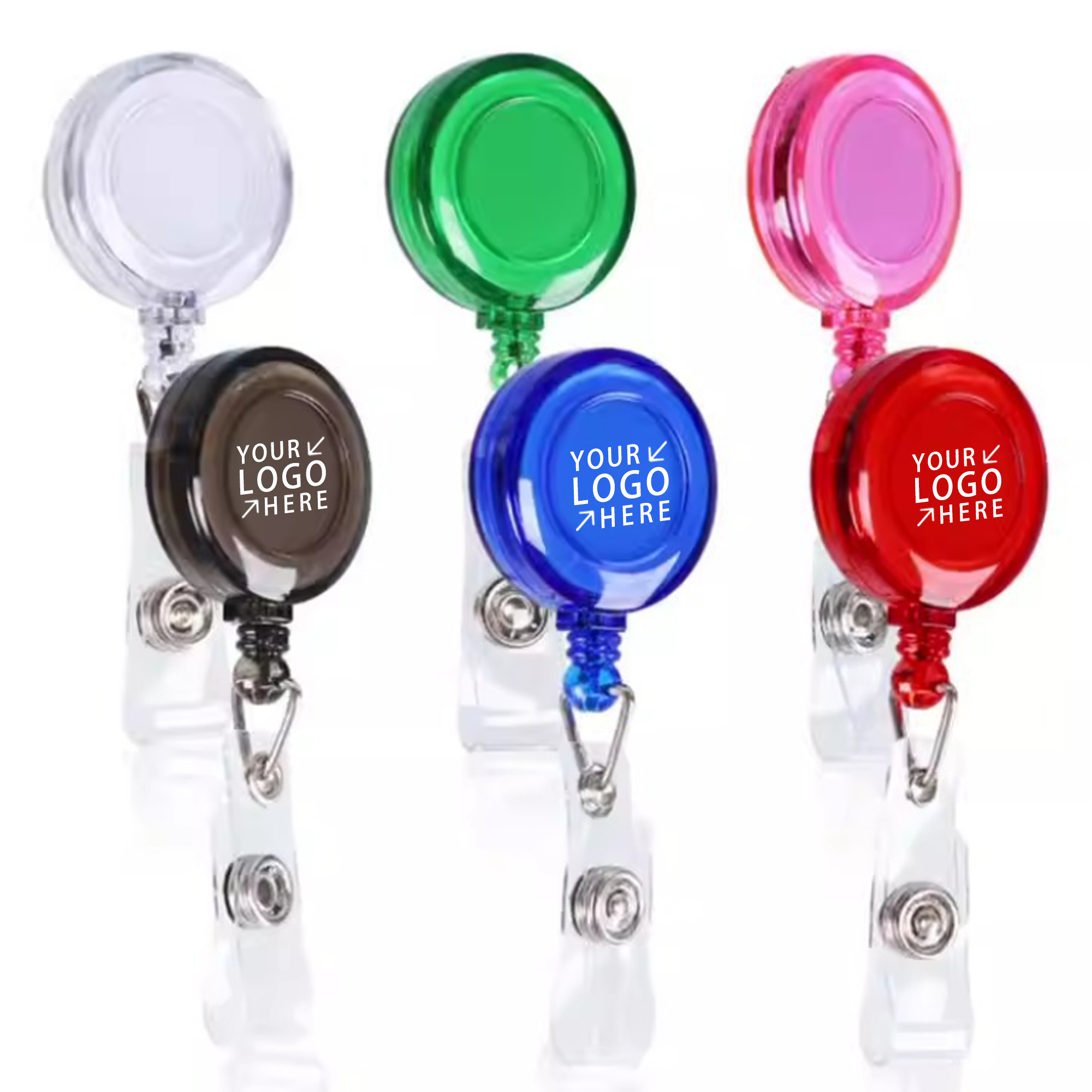 Retractable Round Badge Holder w/ Clip 3
