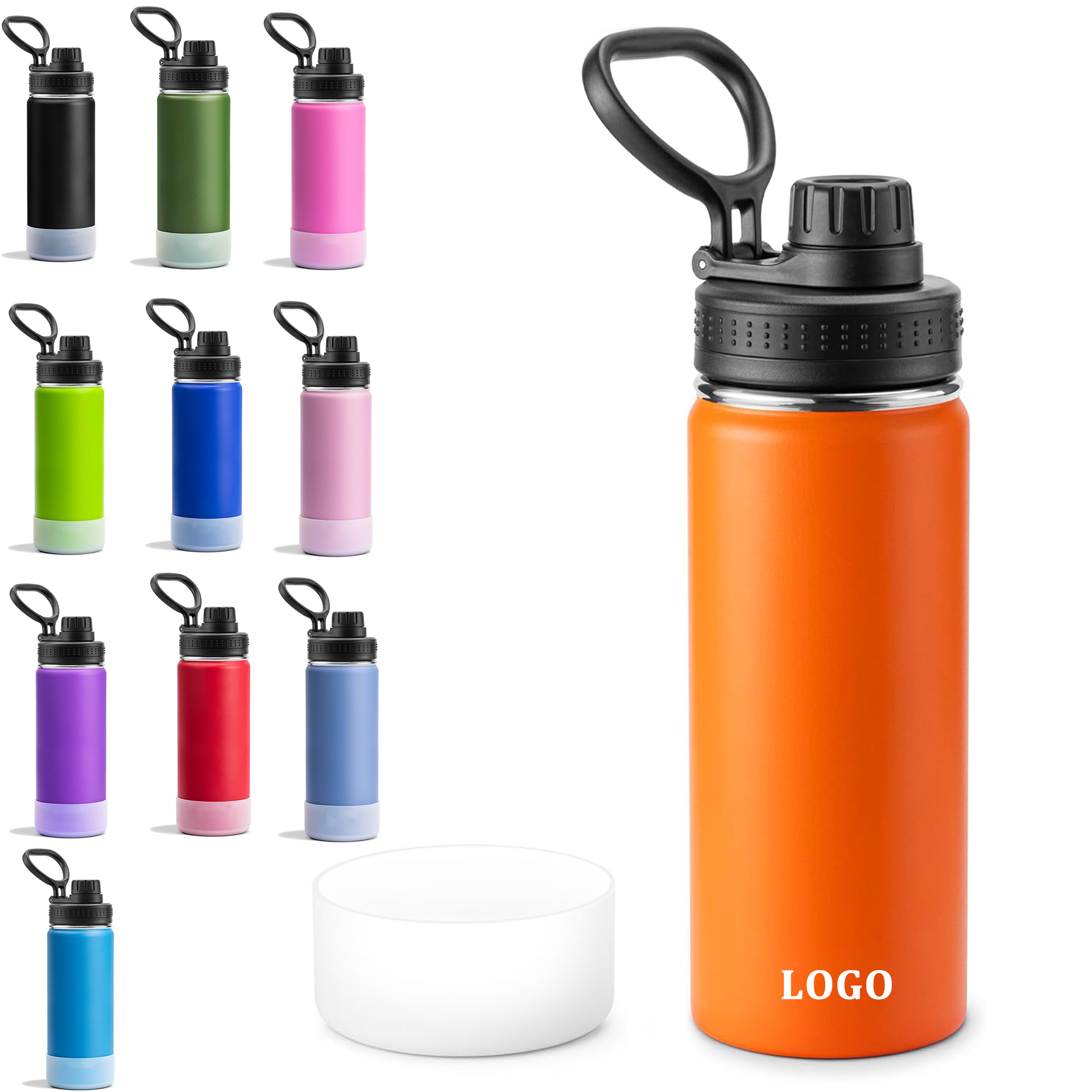 Stainless Steel Insulated Silicone Base Sleeve Water Bottle 26