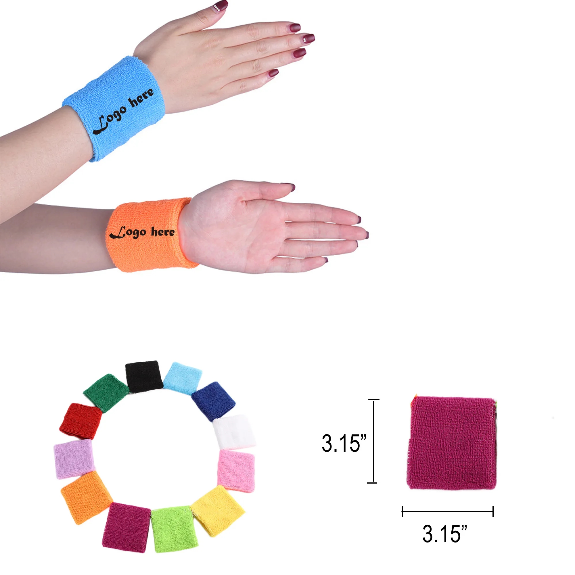 Heavyweight Wristband W/ Direct Embroidery ( one piece)
