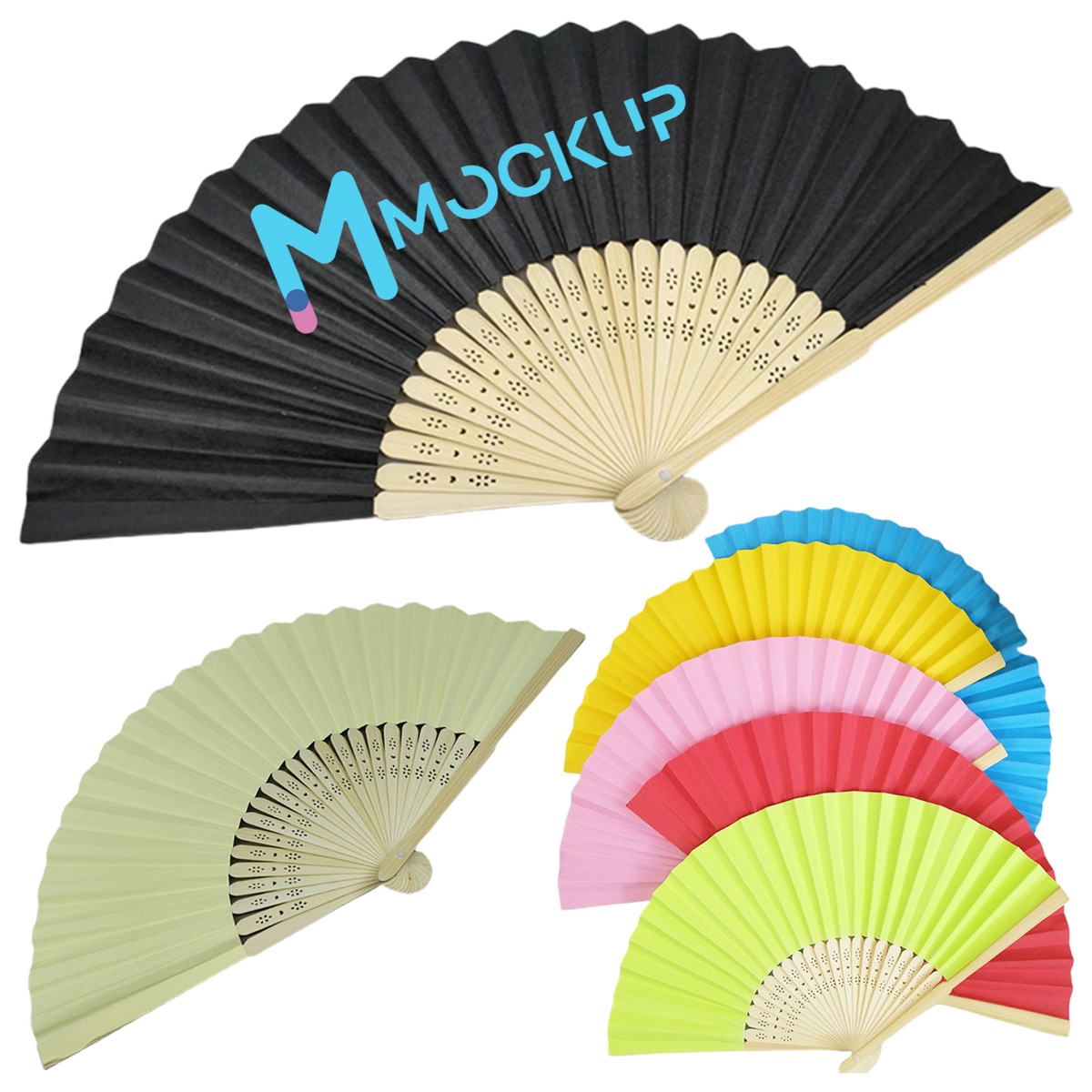 Party Handheld Paper Wood Fan