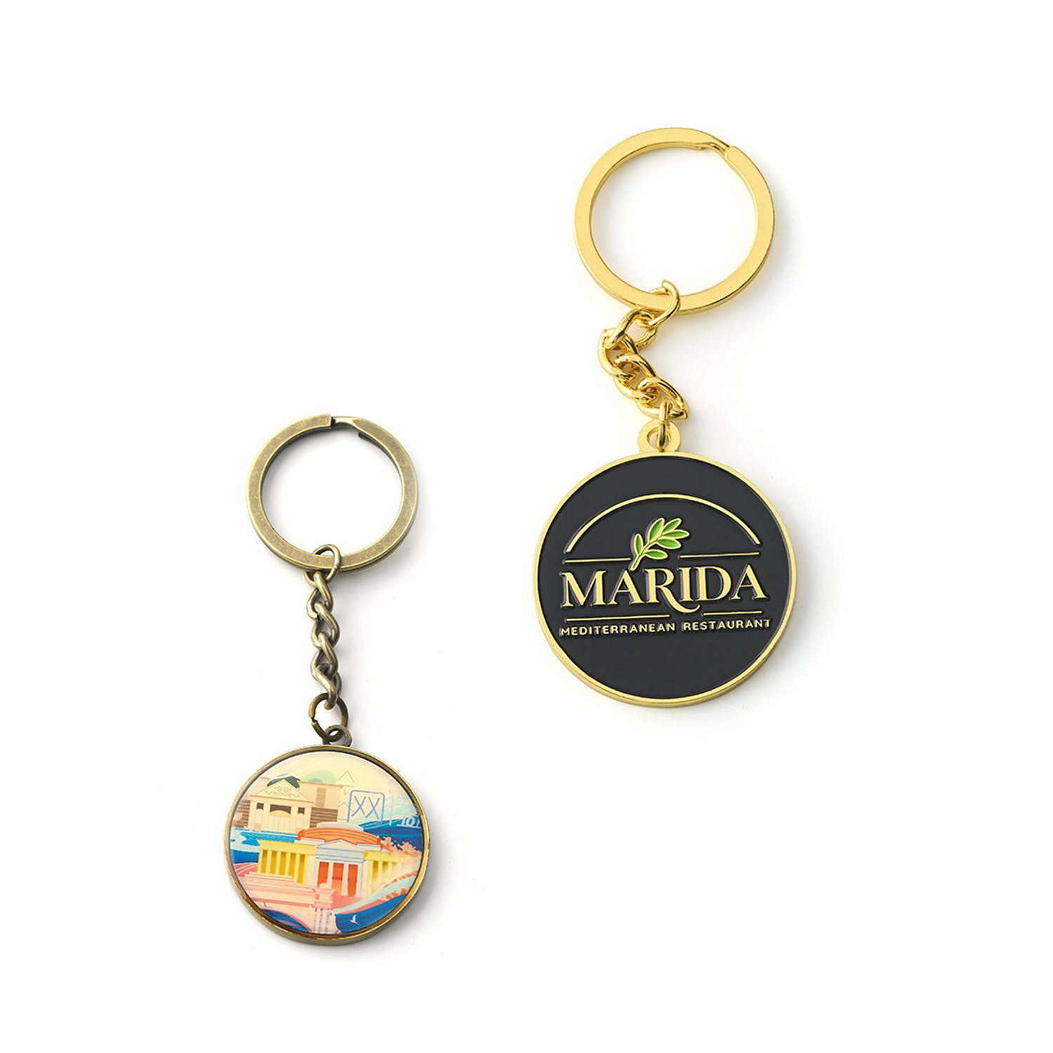 Baking-finish Metal Keychain