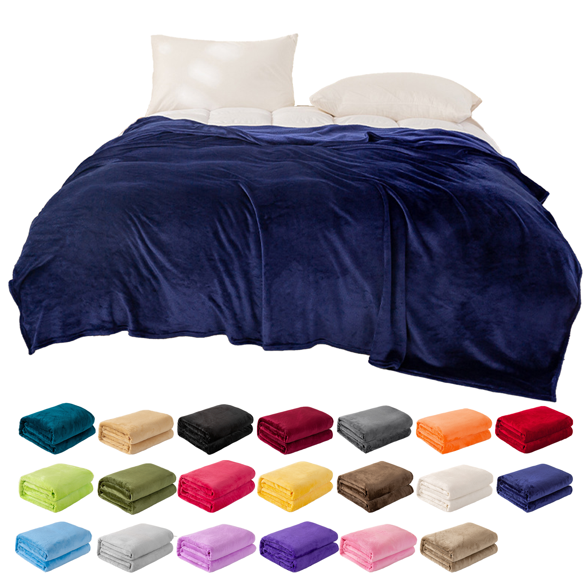 Fleece Throw Blanket for Bed Couch