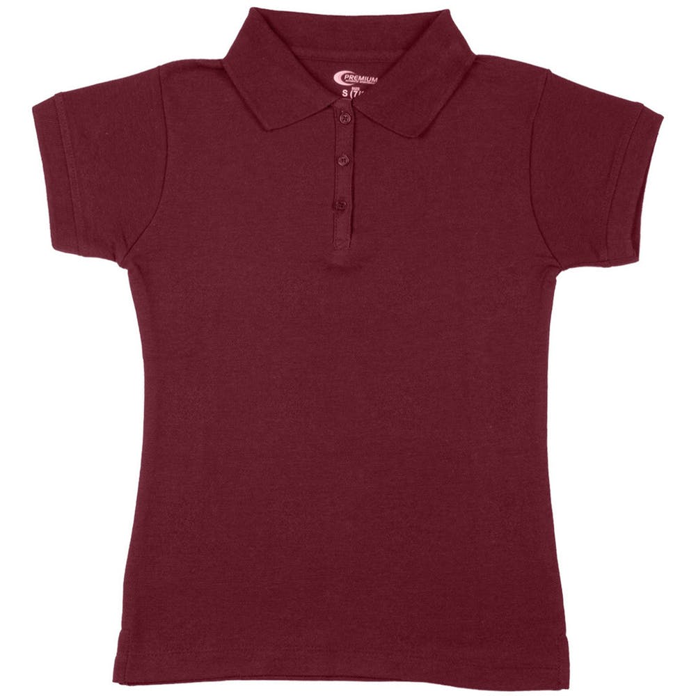 Girls' Polo Shirts - Burgundy Size 5/6 (XS) 3