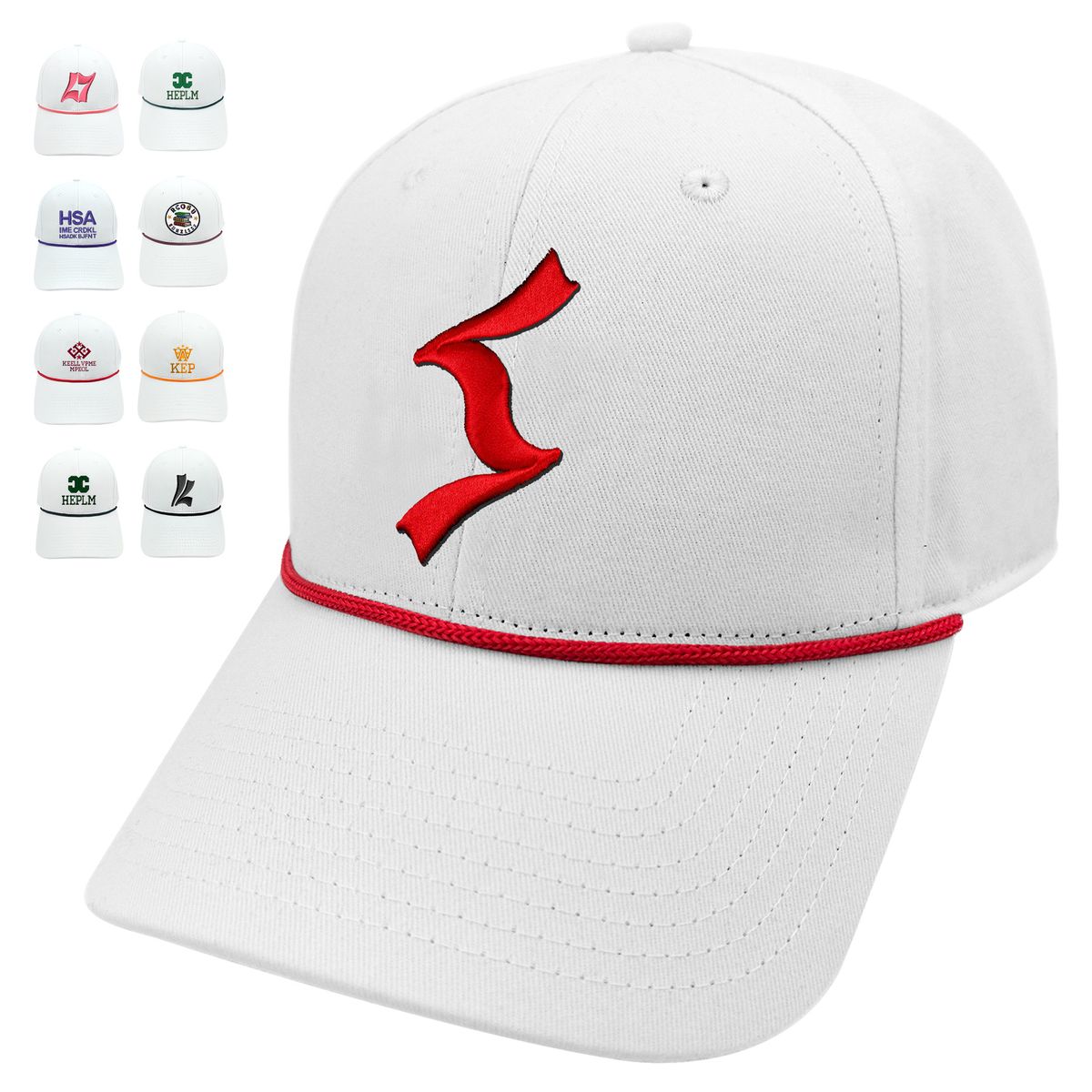 3D Embroidery 6-Panel Cotton Baseball Cap With Cord