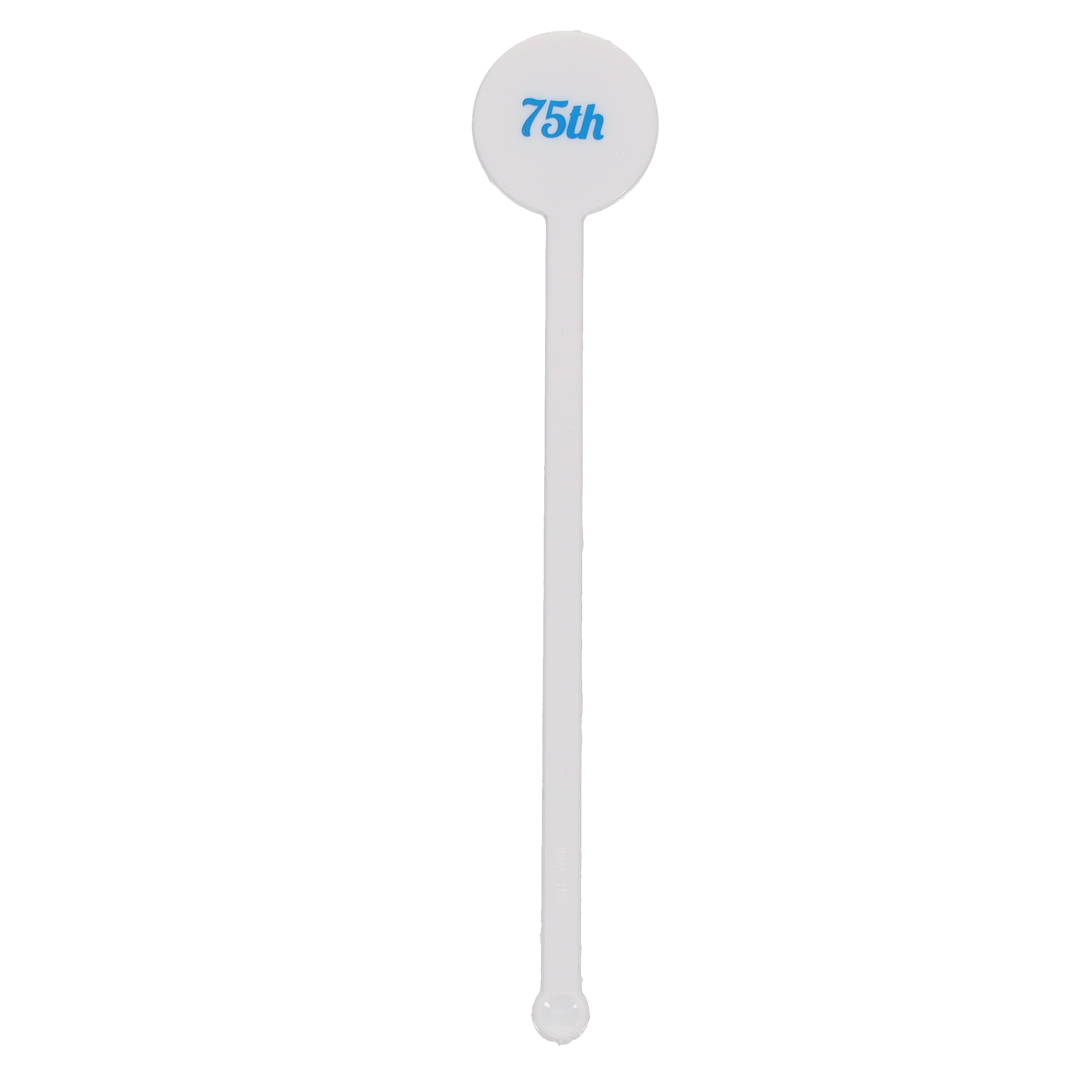 Plastic Drink Stirrer 6.000" Round White Tradition Print 4