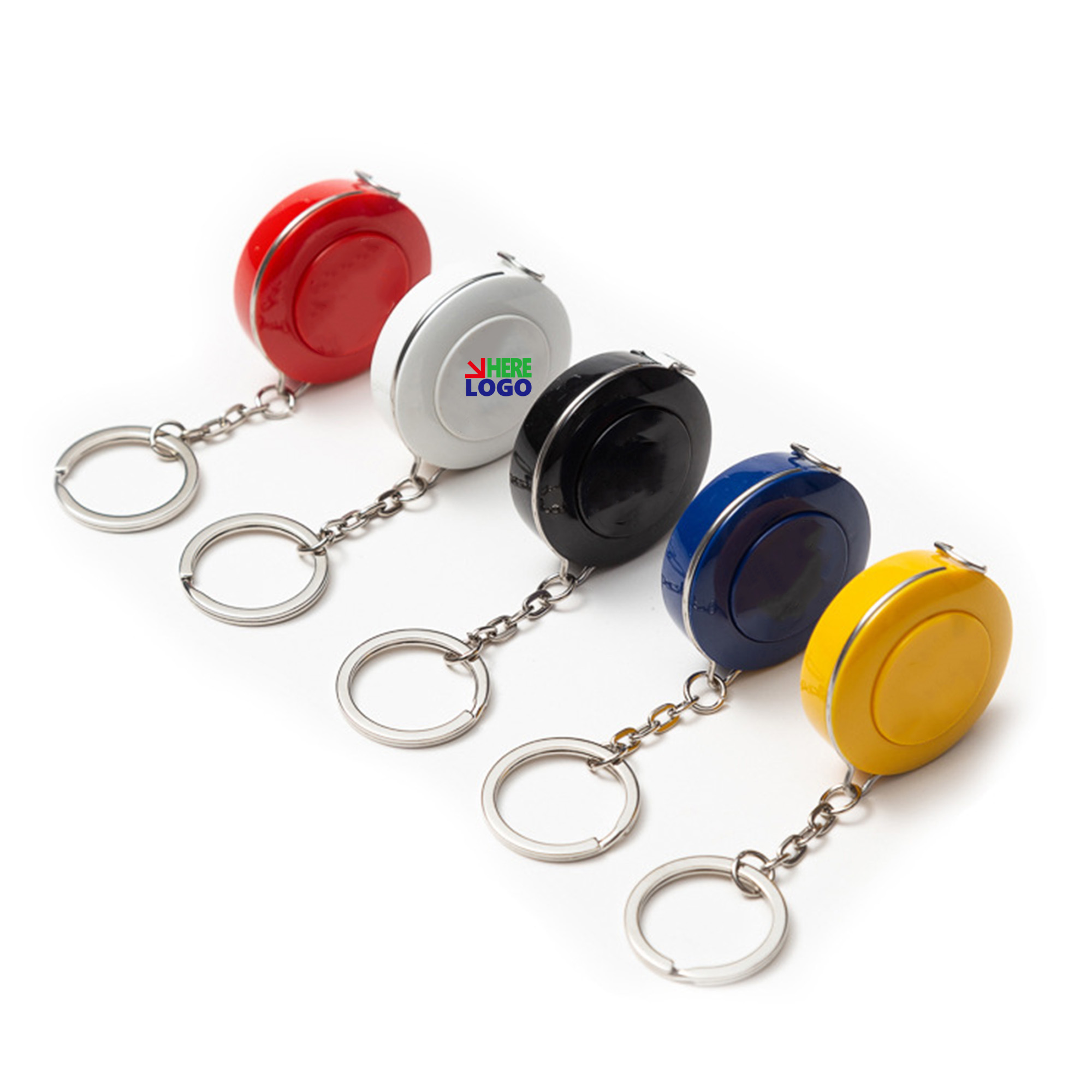 2-in-1 ABS Mini Retractable Measuring Tape Keychain