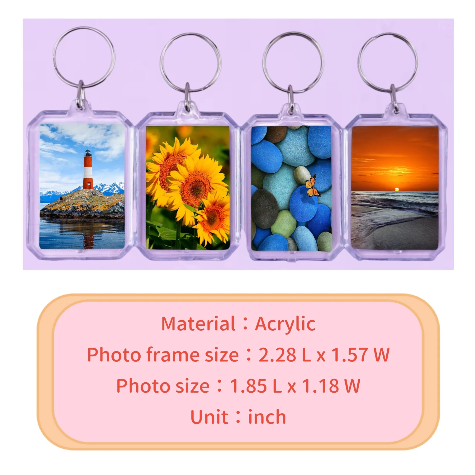 MOQ 50 Pricebuster Full color Acrylic Keychain Photo Frame 9