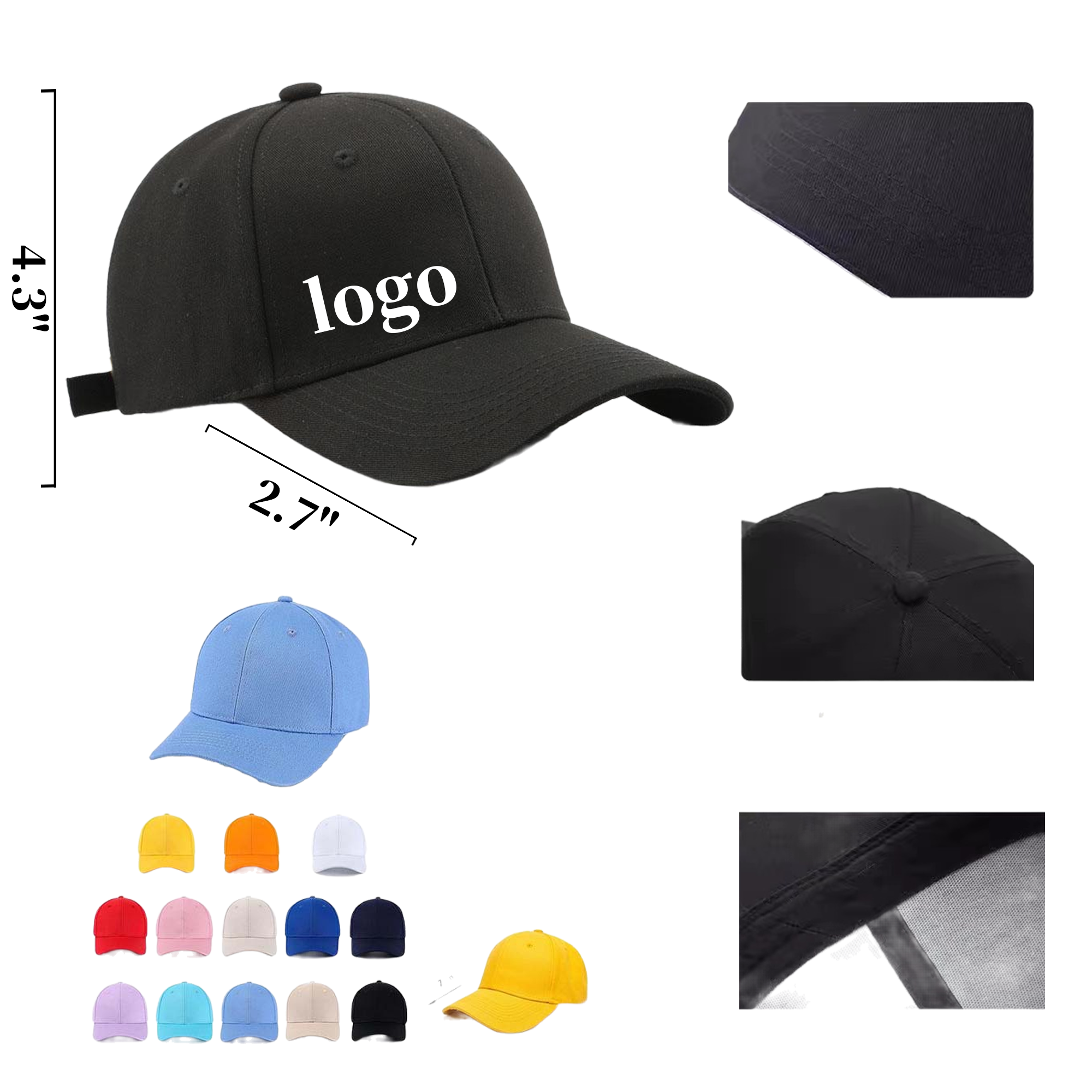 Cotton custom minimalist baseball cap 3