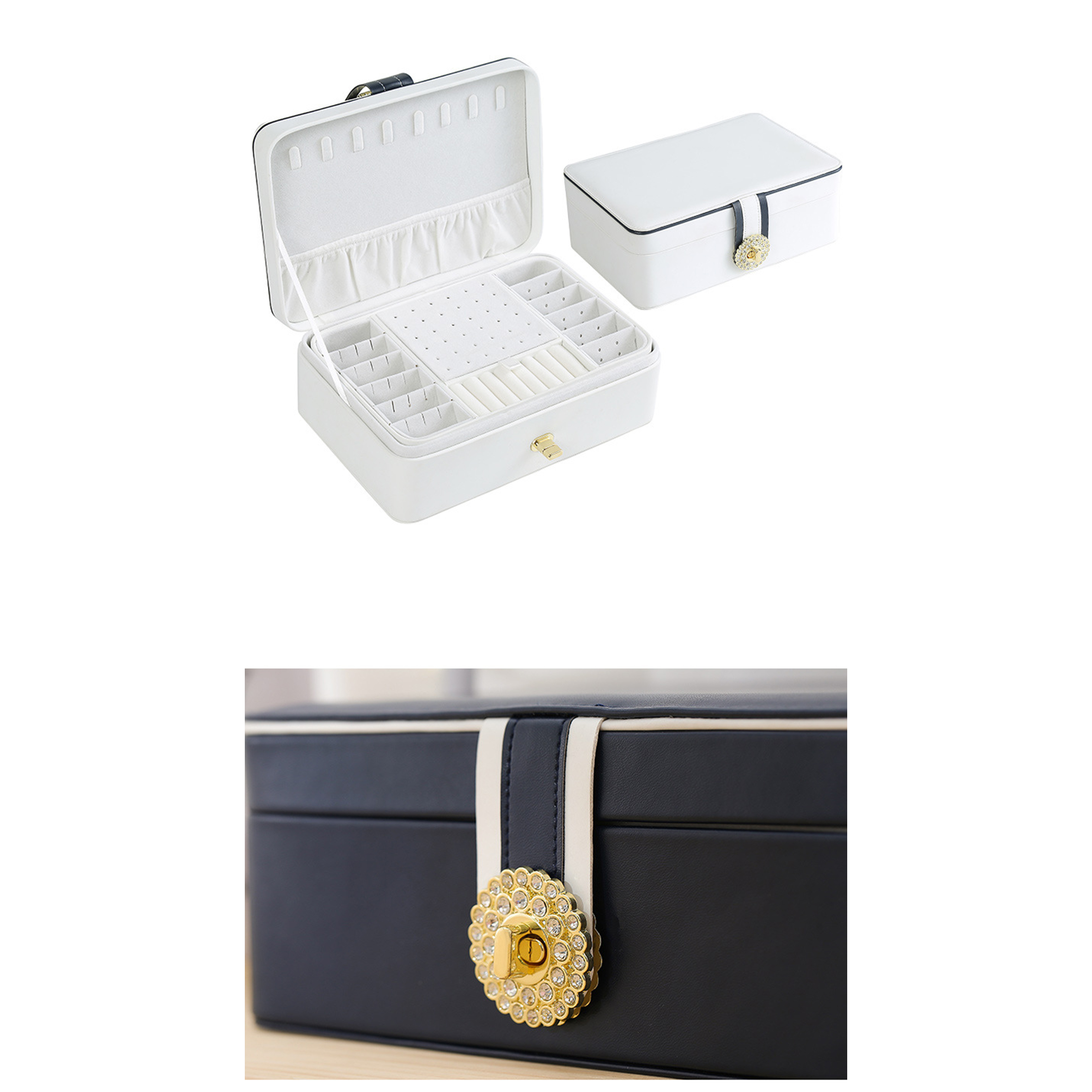 Pu Compact Travel Jewelry Organizer With Secure Closure 7