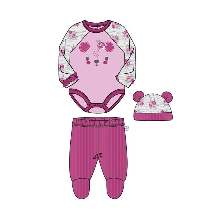 Girls Ribbed Velour Pant Sets Size 0-9 Months 3