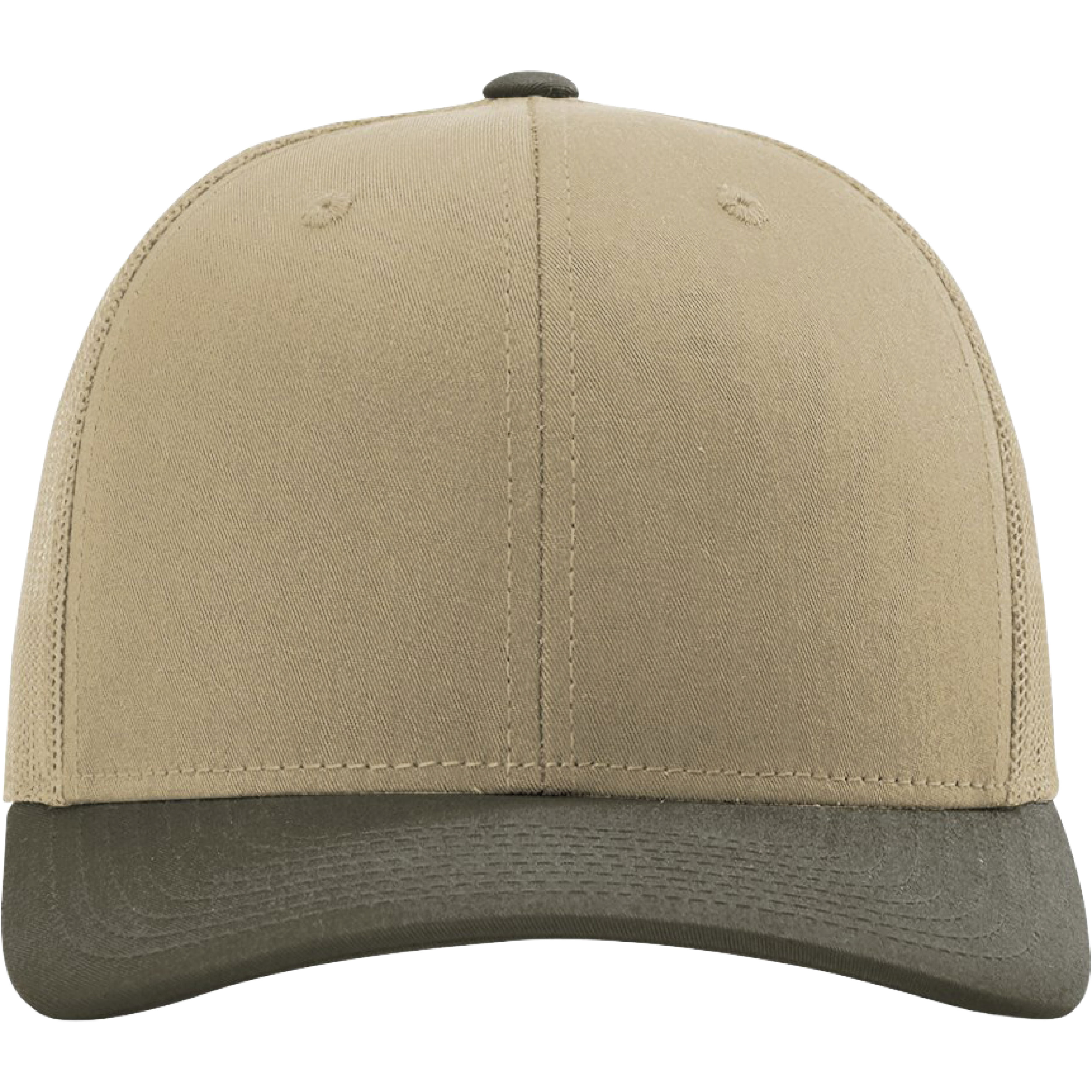 Richardson 112 6-Panel Snapback Trucker Hat w/Leatherette Adhesive Patches or Embroidery 473