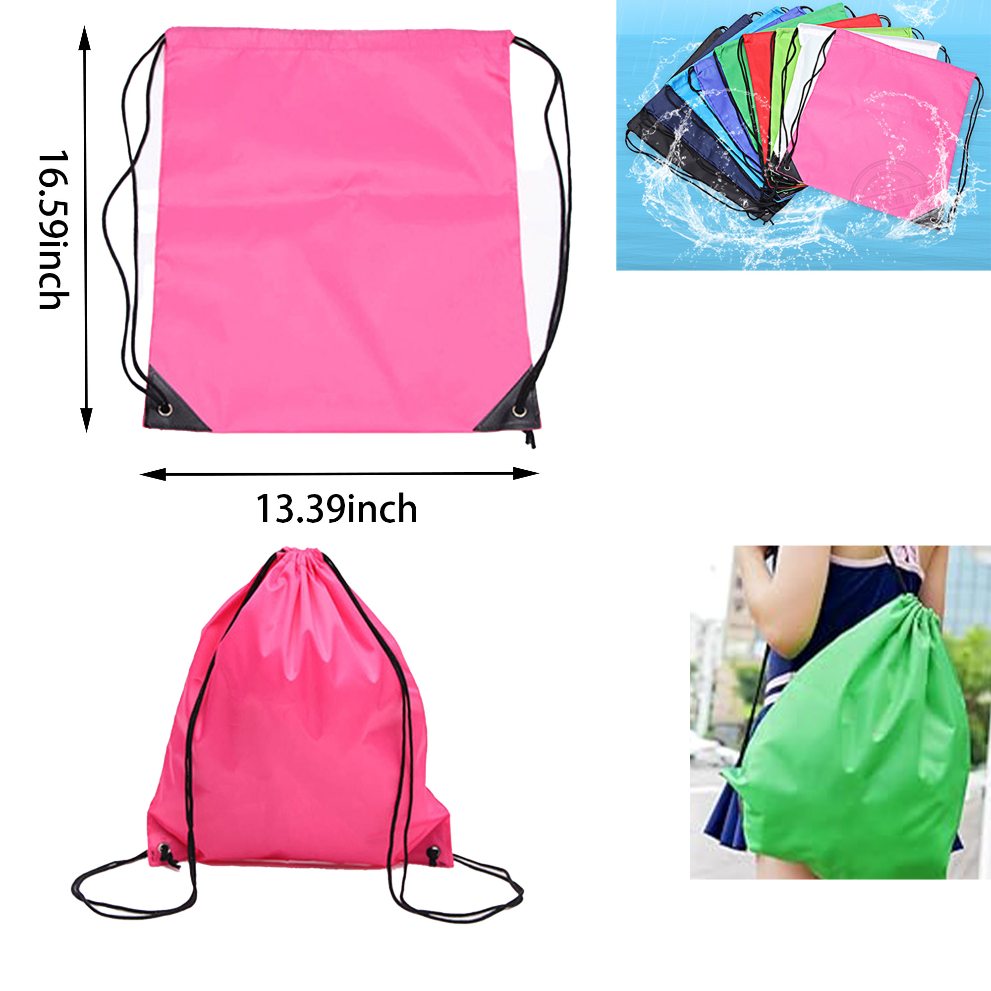 MOQ 50 210D Polyester String Bag 4