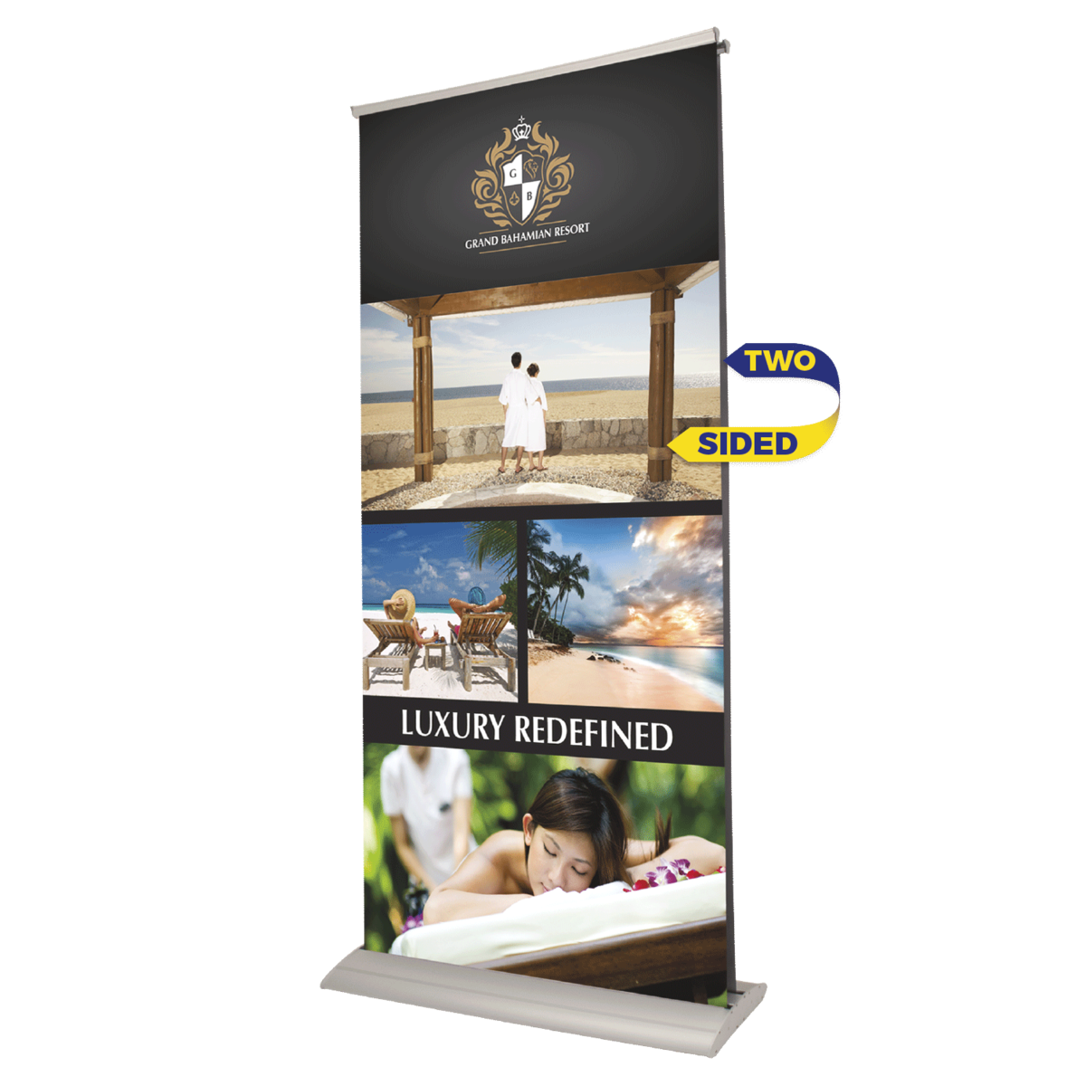 Indoor Double Sided Retractor Banner Stand W Banner 601542