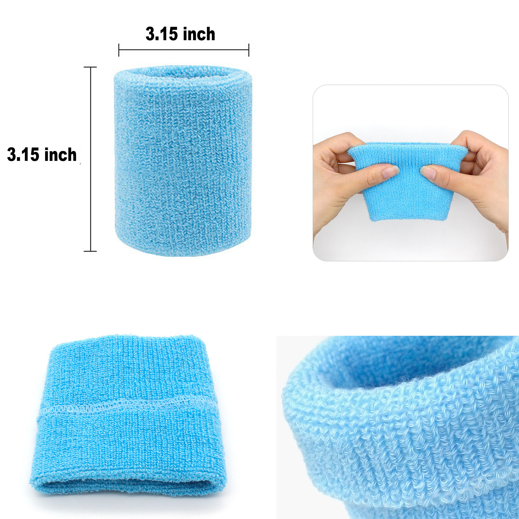 Cotton Athletic Sweat Absorbing Wristband 5