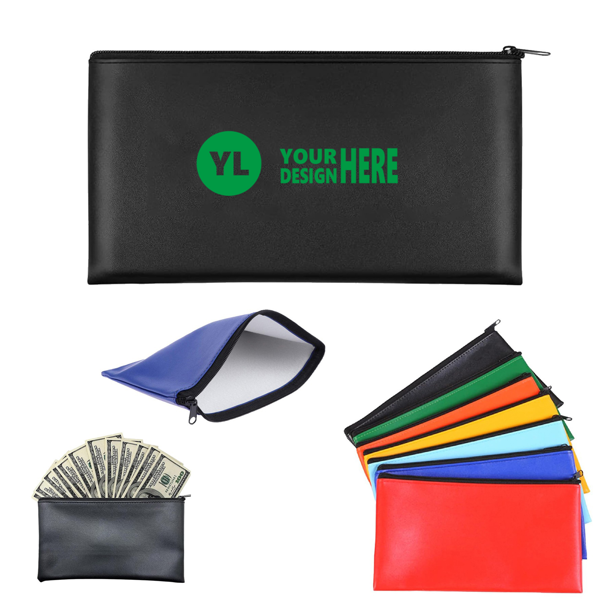 Zipper Leather Bank Deposit Bag 4