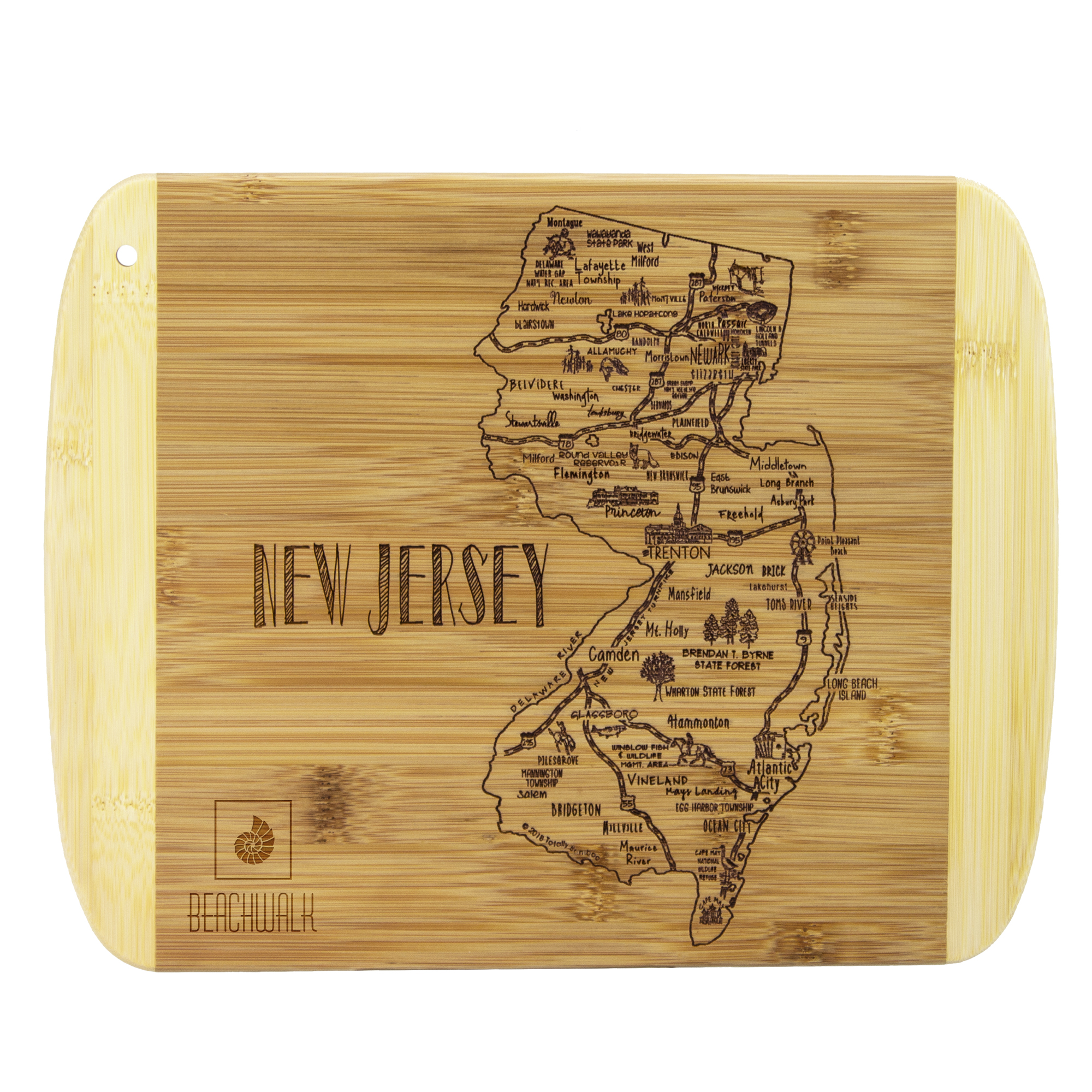 A Slice of Life New Jersey Serving & Cutting Board