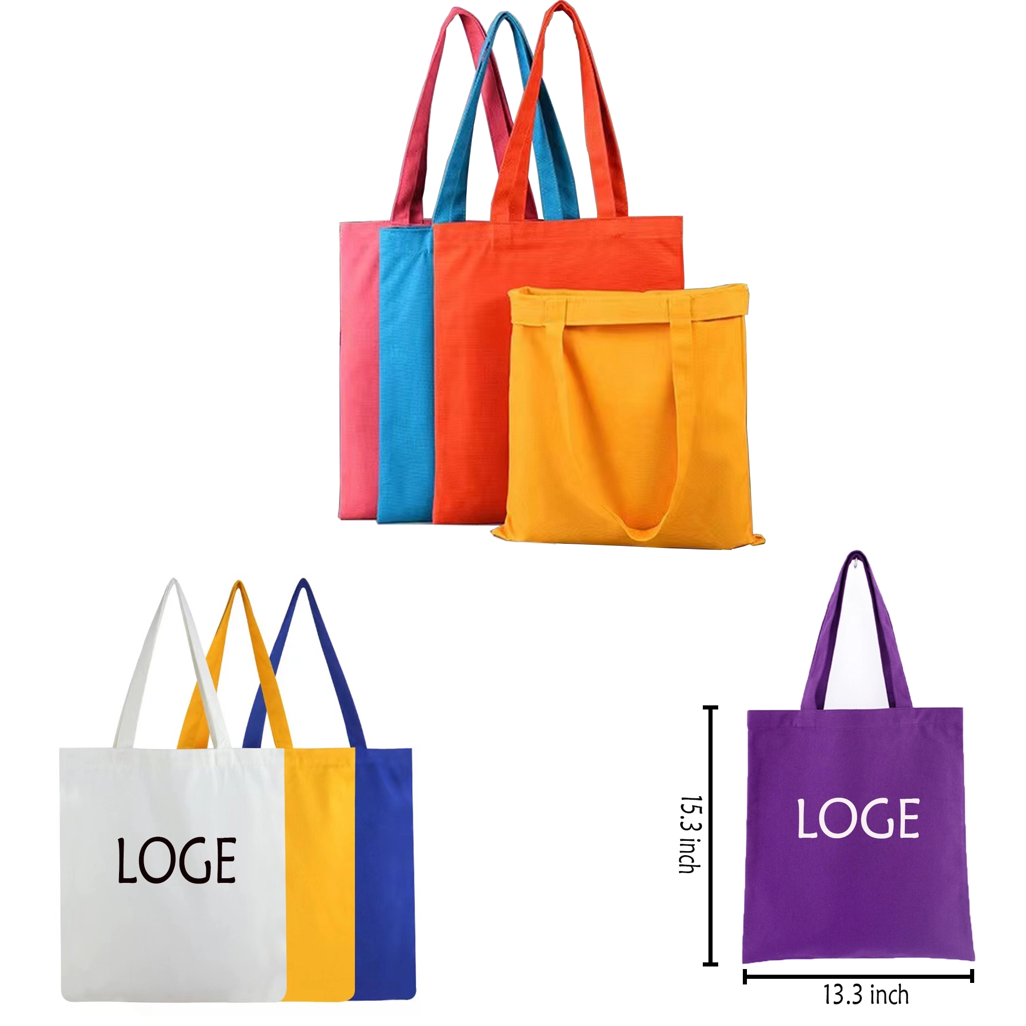 Cotton Canvas Tote Bags  MOQ 100PCS, custom tote bag with logo imprint 7