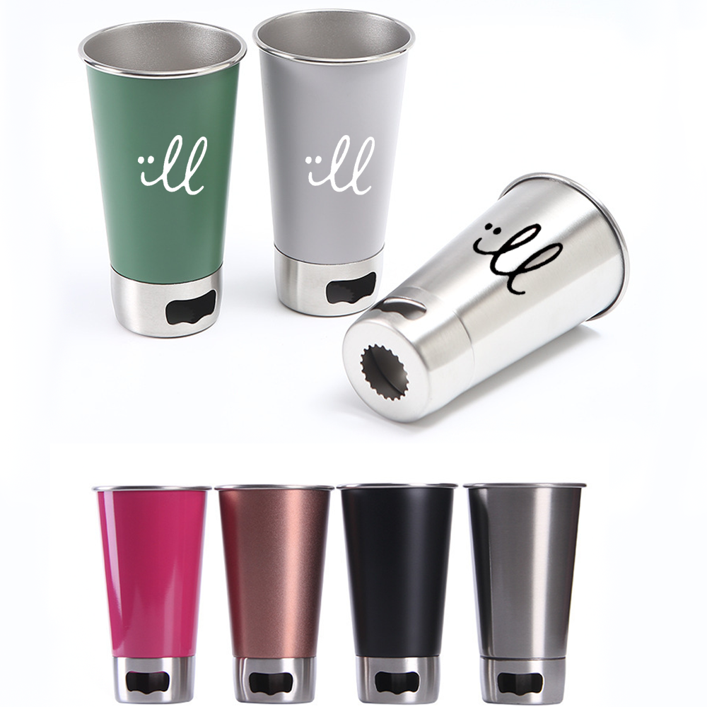 Stainless Steel Beer Cup with Opener 9