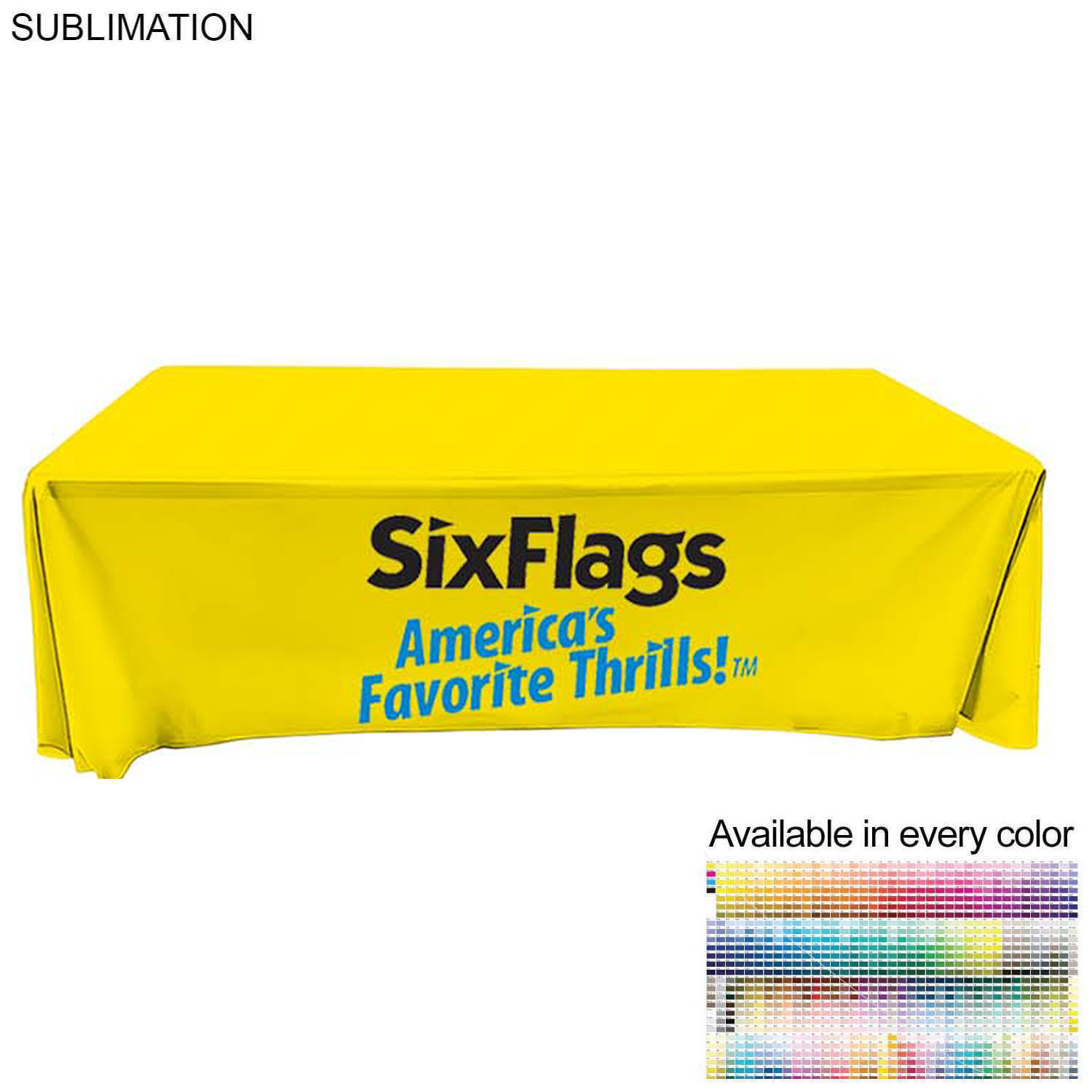 48Hr Quick Ship - Event package, 3'W Fabric banner and Premium 6' tablecloth closed back 5