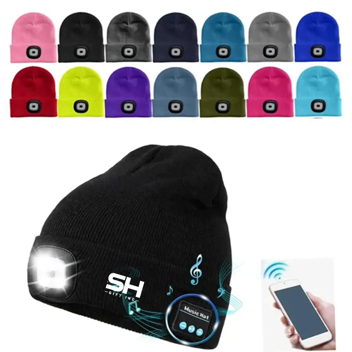 Bluetooth Beanie Hat with LED Light