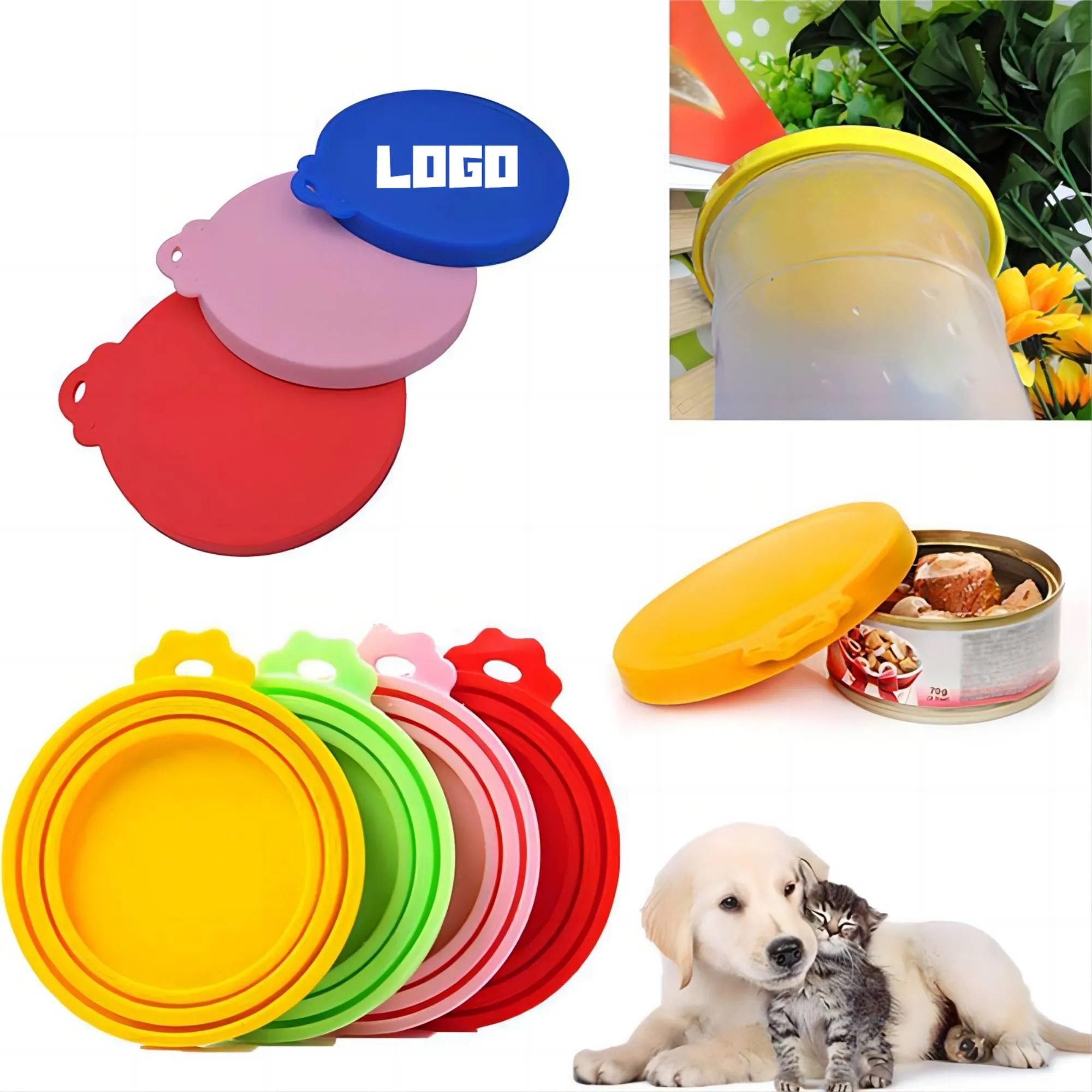 MOQ 50 Reusable Silicone Cover Pet Food Can Lid 10
