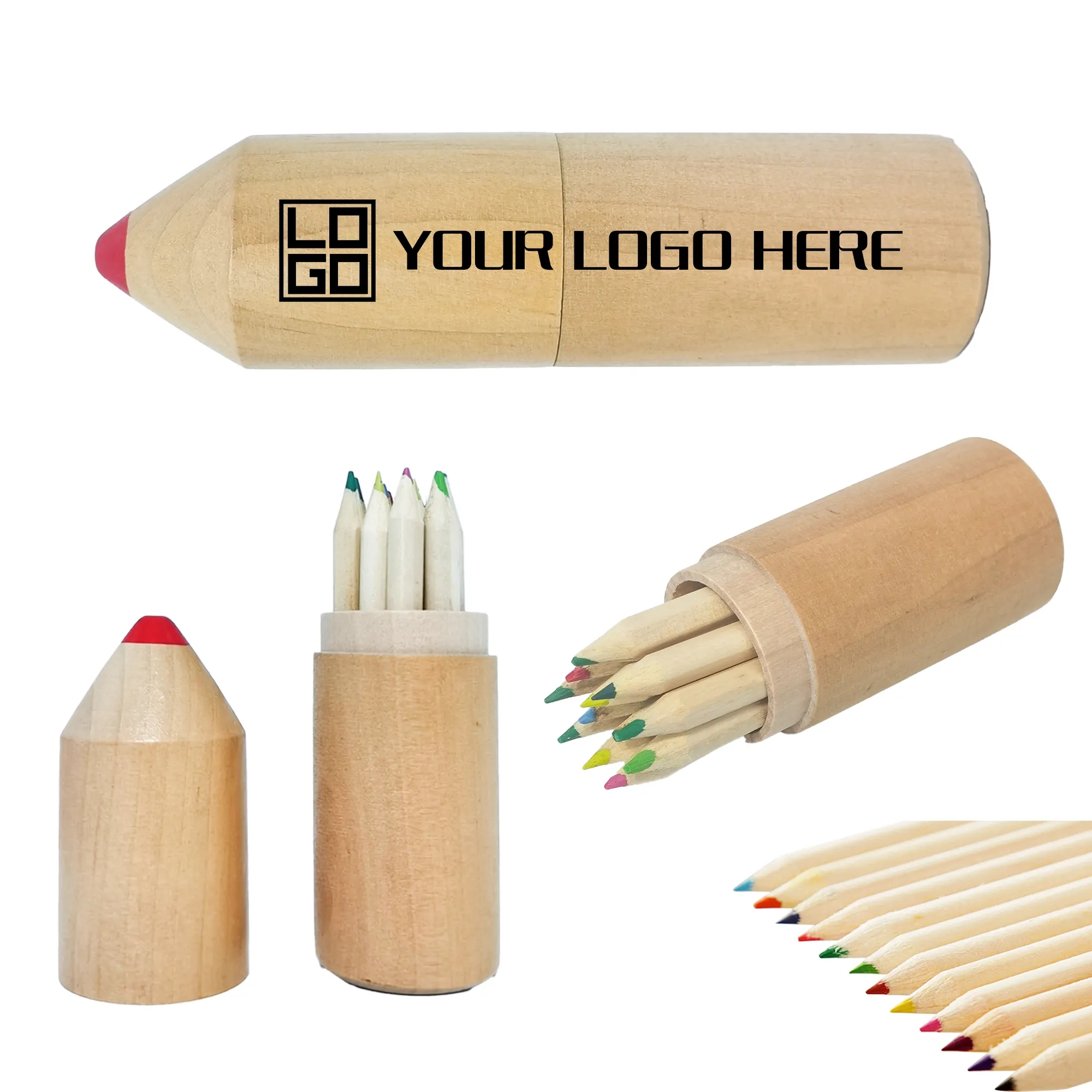 Colored Pencil Set In Wooden Barrel 4