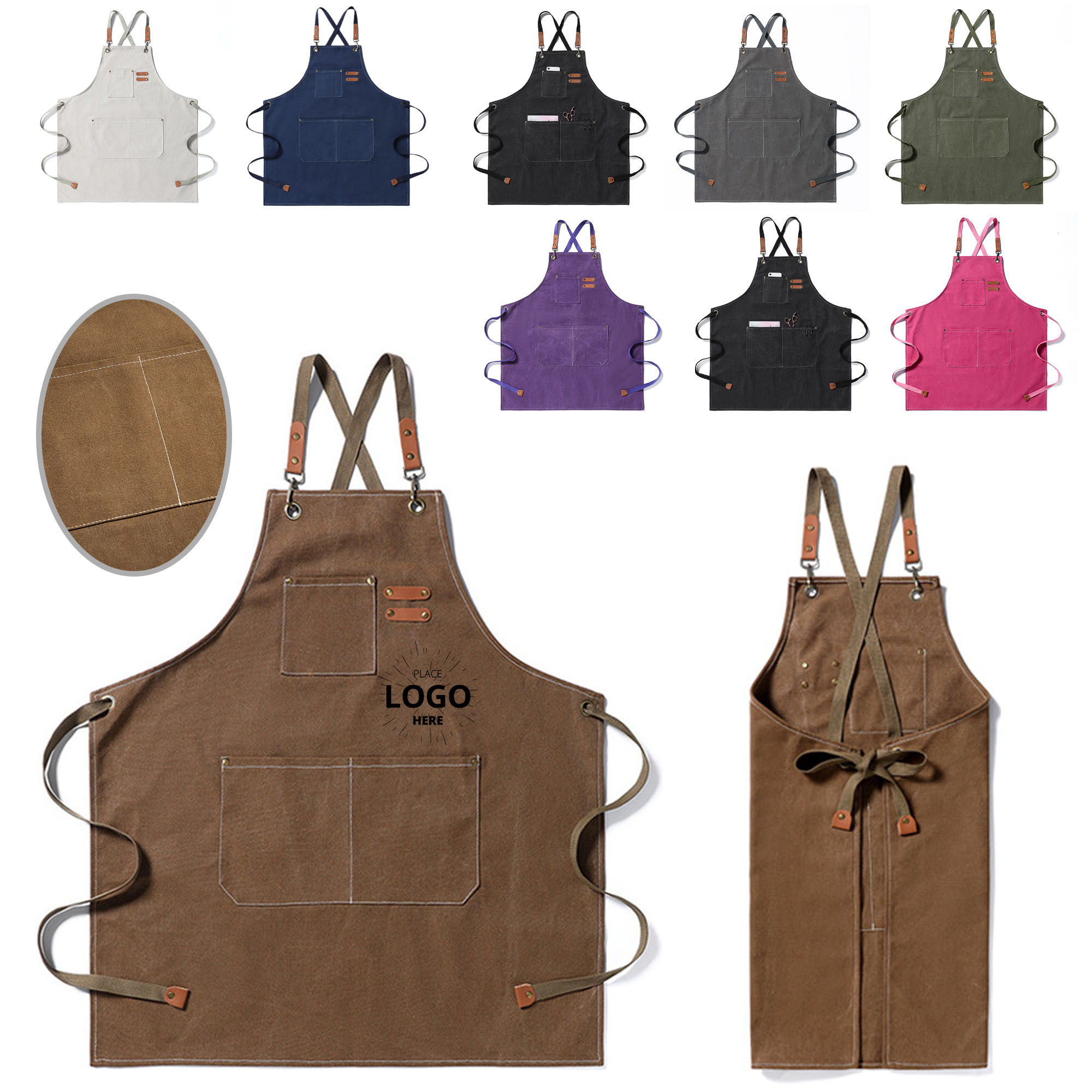 Canvas Aprons W/ Multi-Pocket