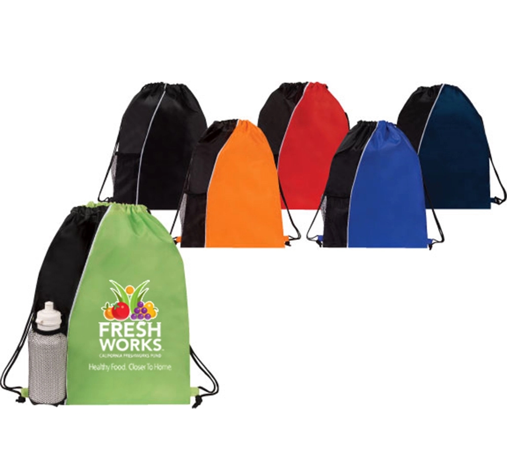 Sport Mesh Pocket Drawstring Backpack 3