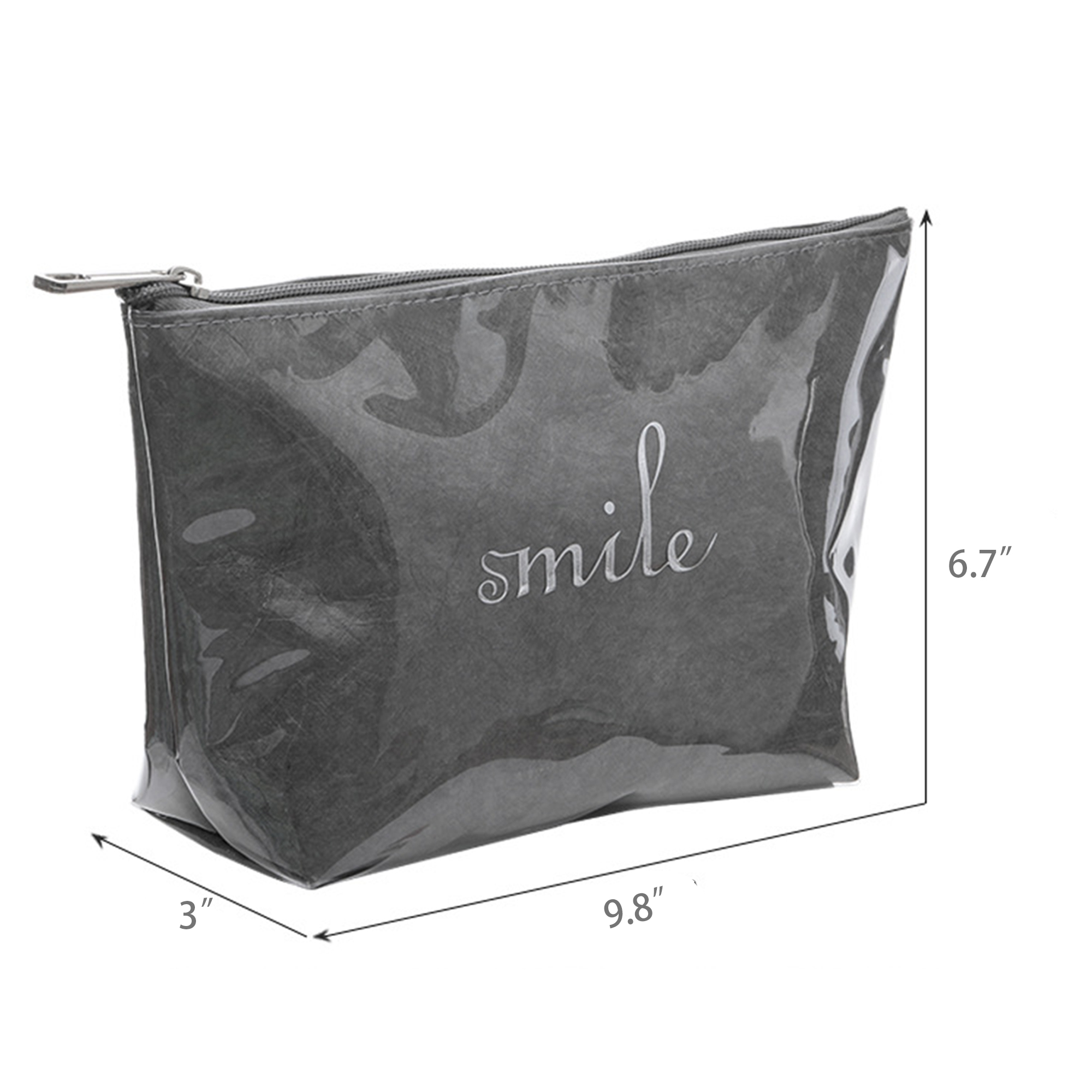 Washable TPU DuPont Paper Bag Makeup Zipper Pouch 4