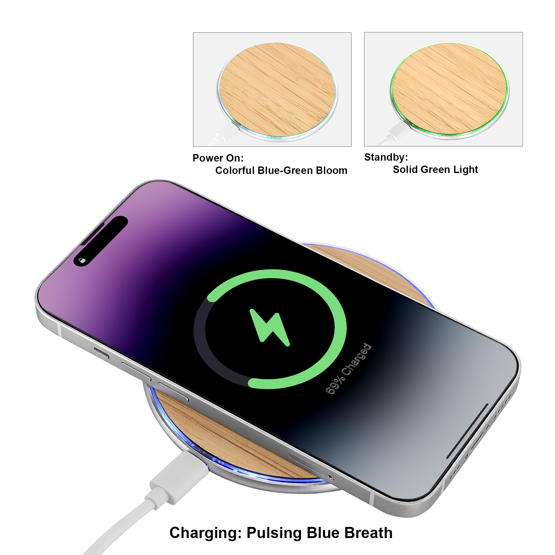Bamboo 15W Wireless Charging Pad 27