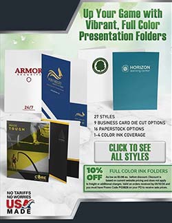 Ink printed pocket folder sales flyer