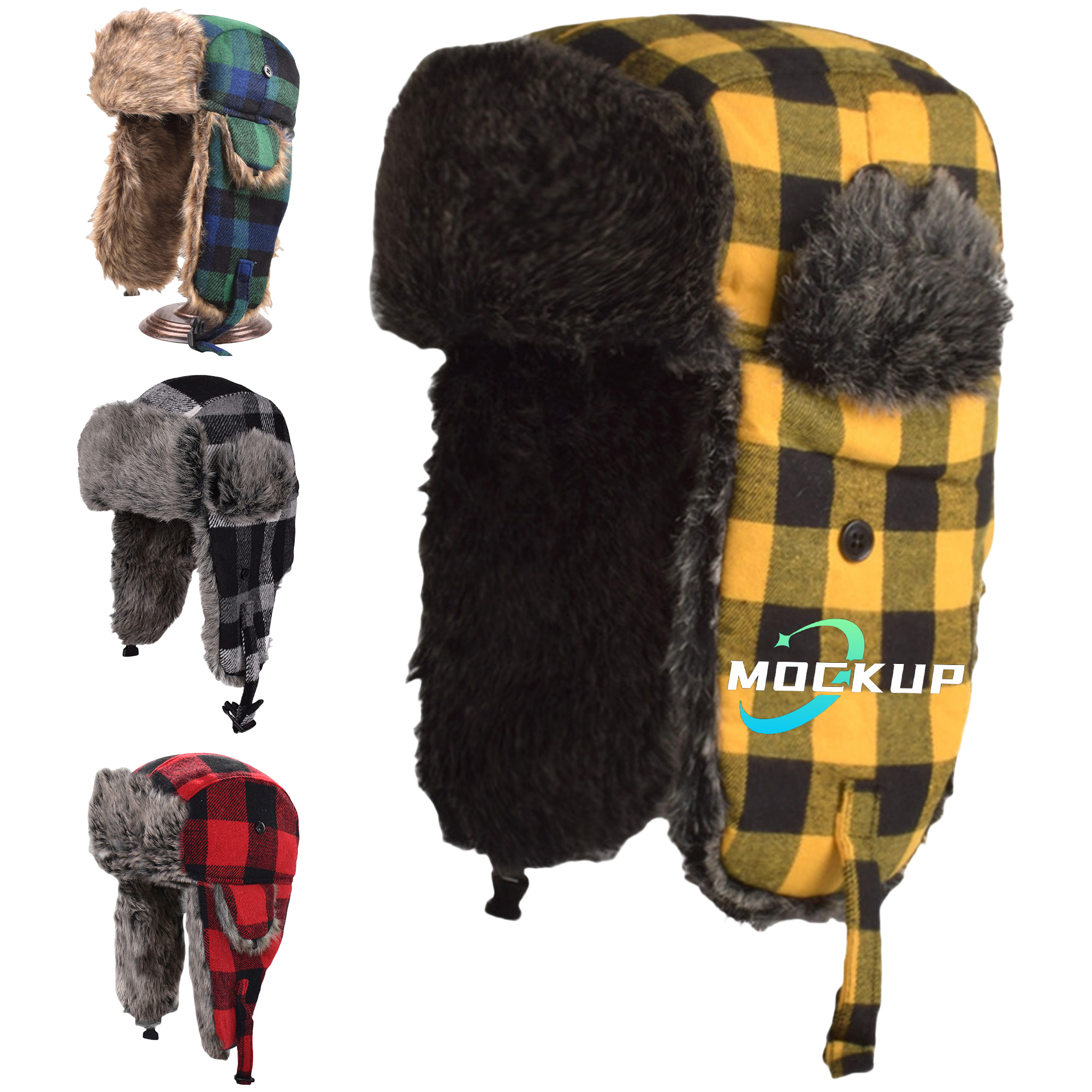 Lumberjack Plaid Aviator Trapper Hat 7