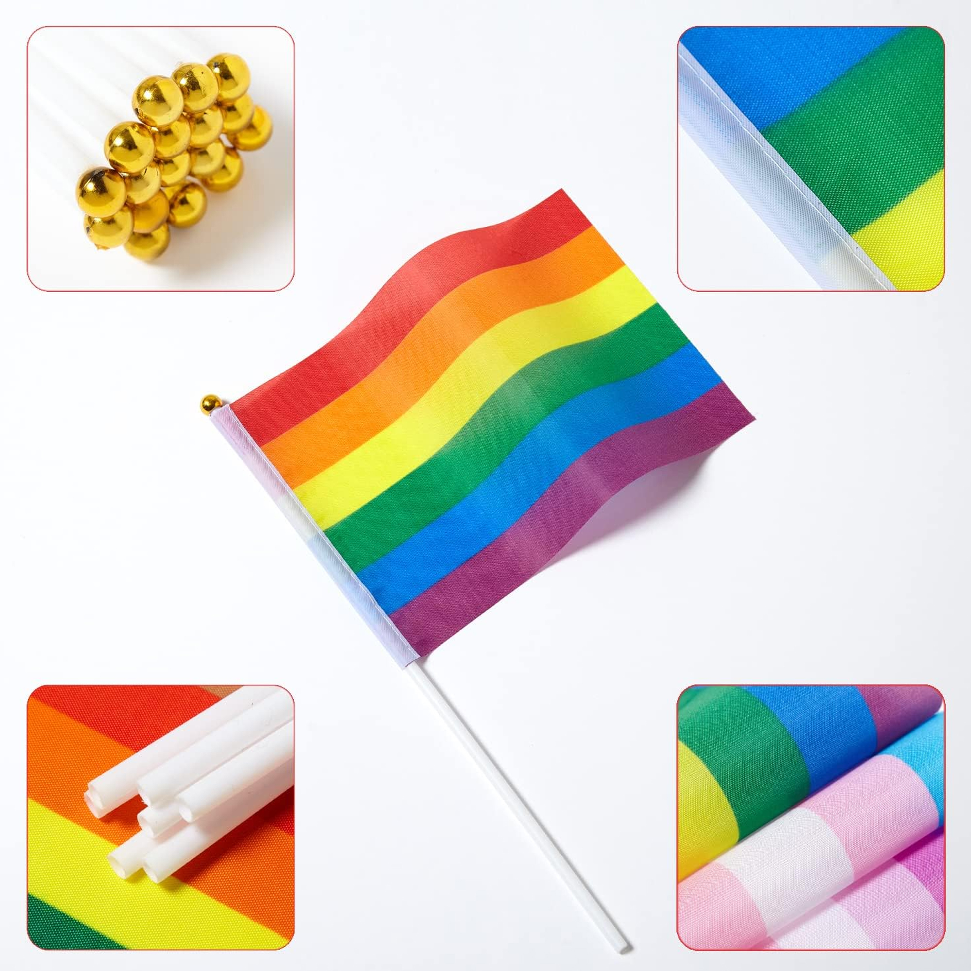 MOQ 50Patriotic Hand Waving Flags for Parades & Events 9