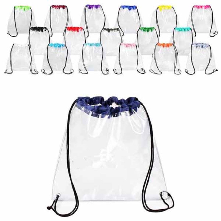 Clear Drawstring Bag,Transparent PVC Backpack